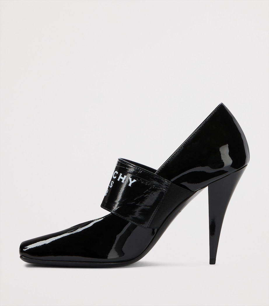 Leather Ribbon Logo Pumps 95 BLACK Image 3