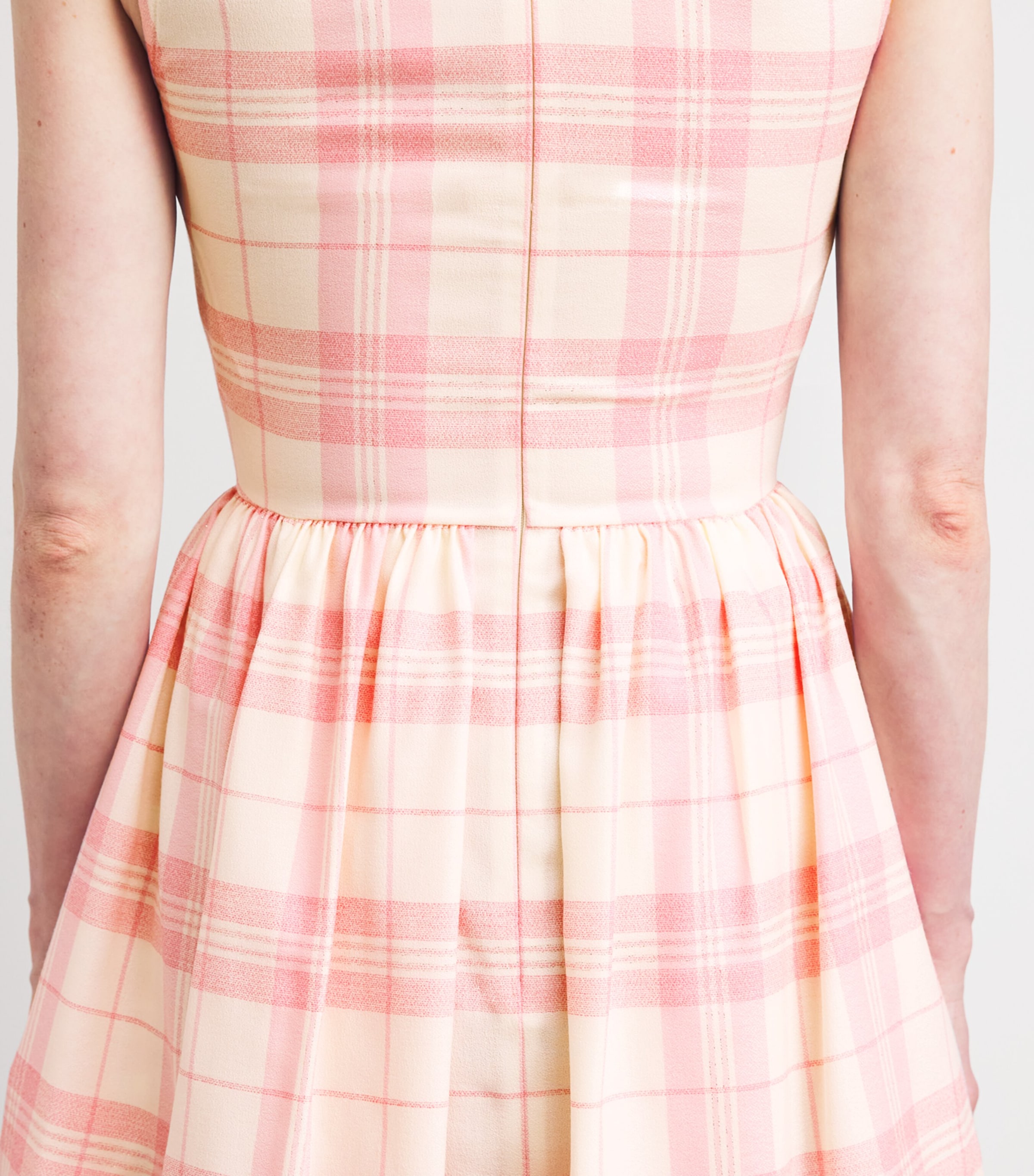 Vivienne Westwood Womens Wool-Blend Tartan Sunday Mini Dress Ivory/pink Image 5