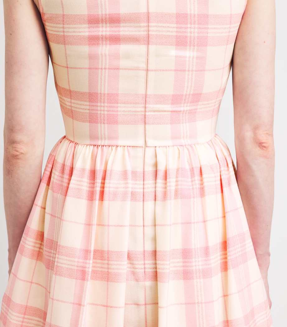 Vivienne Westwood Womens Wool-Blend Tartan Sunday Mini Dress Ivory/pink Image 5