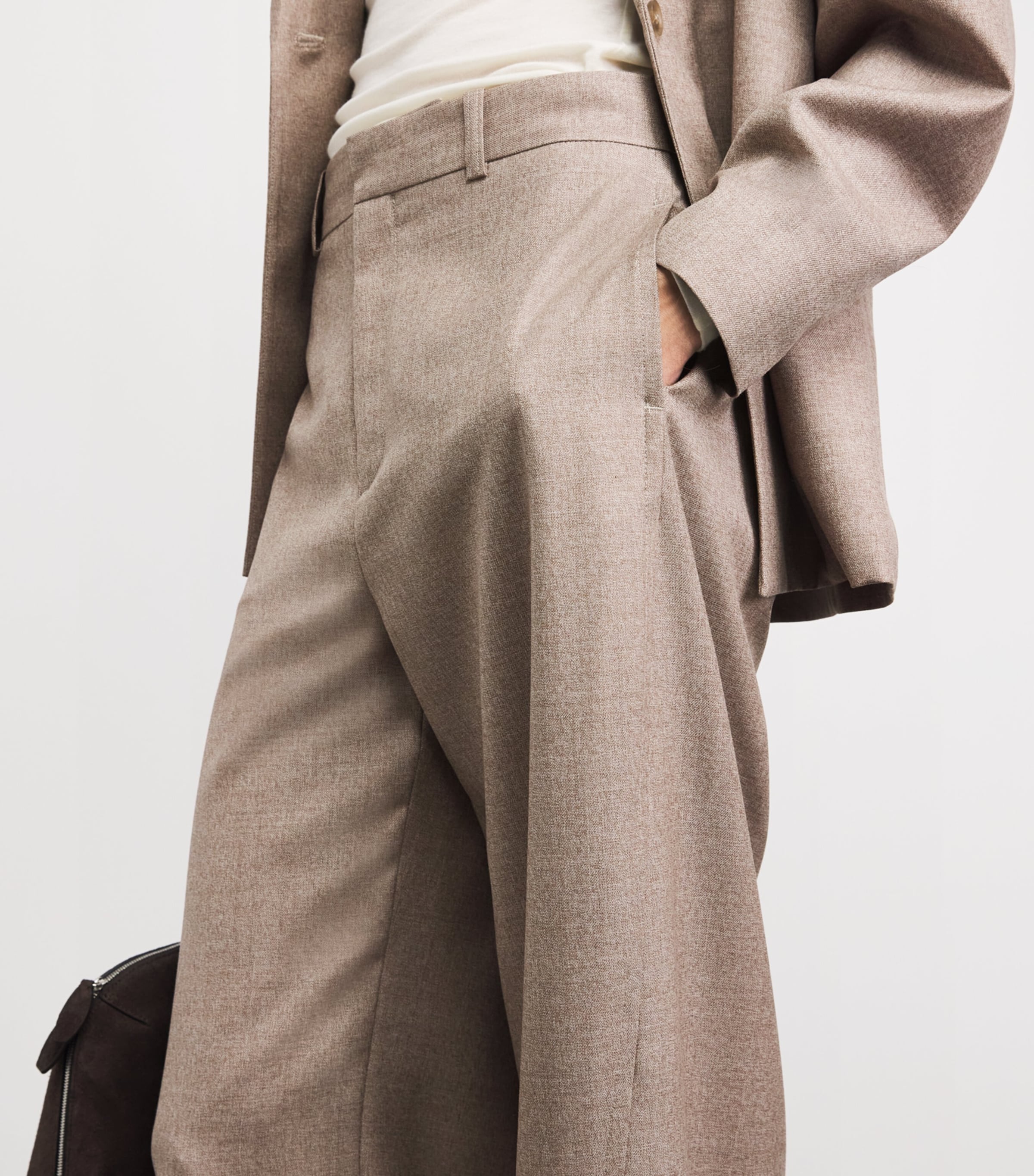 Wool Callis Trousers 0106 DARK CAMEL Image 3