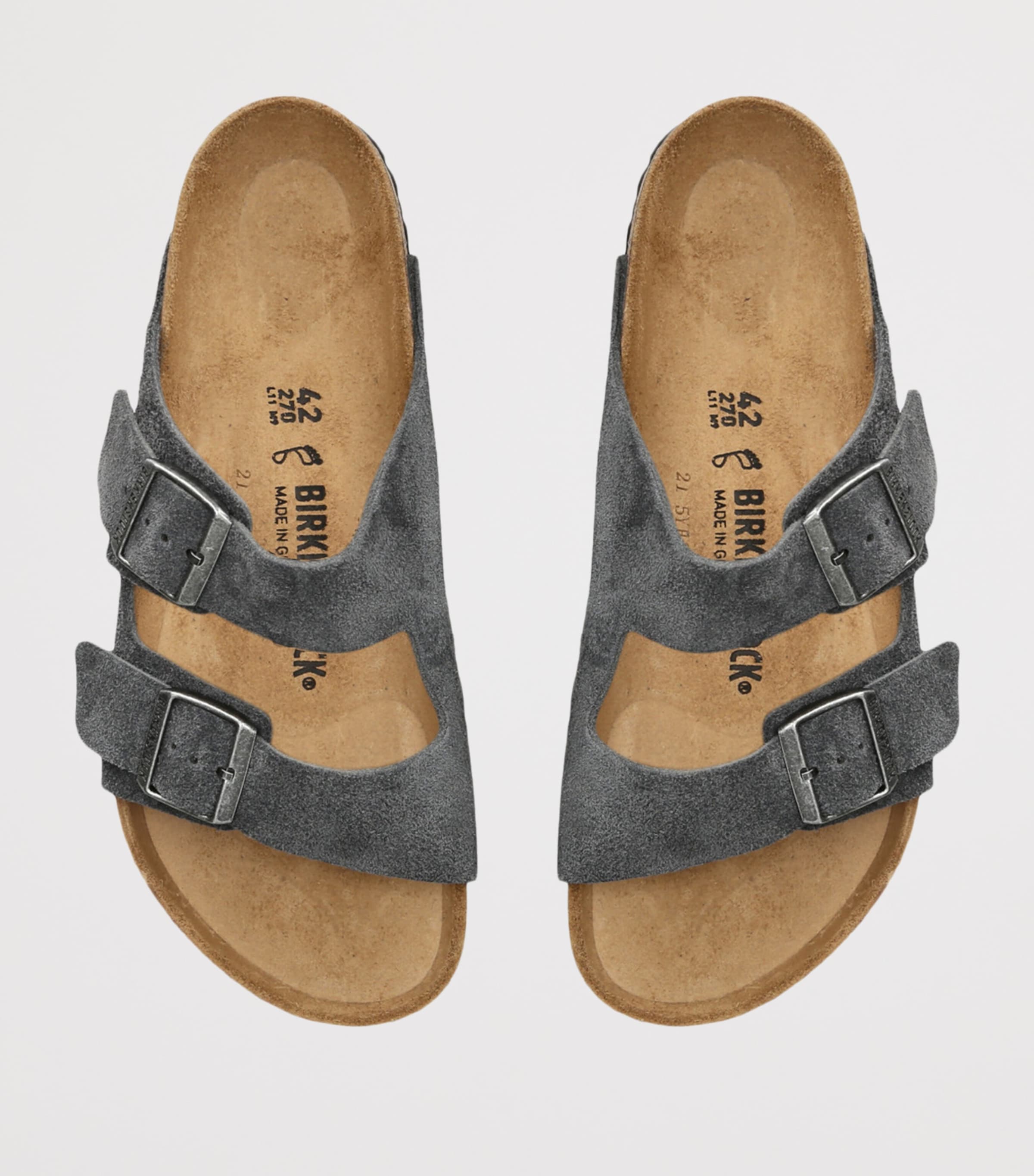 Birkenstock Suede Arizona Sandals Grey/dark Image 4