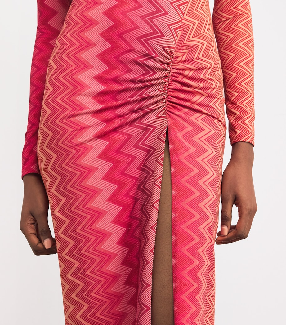 Cut-Out Maxi Dress CHERRY CHEVRON S416I Image 4