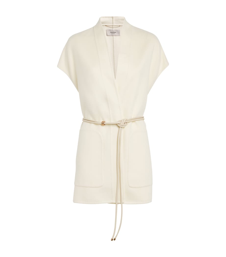 Wool-Cashmere Sleeveless Belted Jacket N02 WHITE Image 1