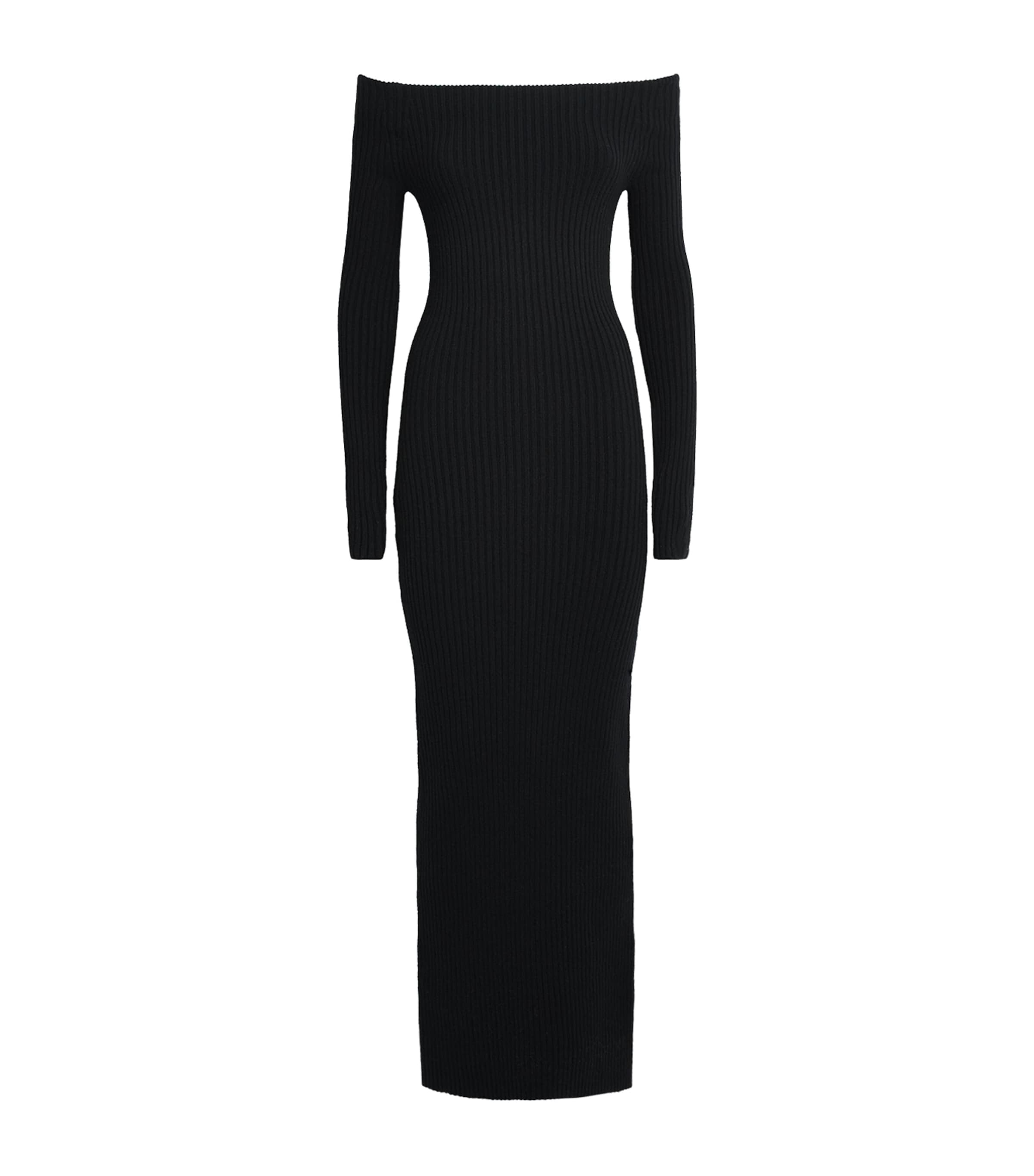 Max Mara Wool And Cashmere-blend Maxi Dress In Black