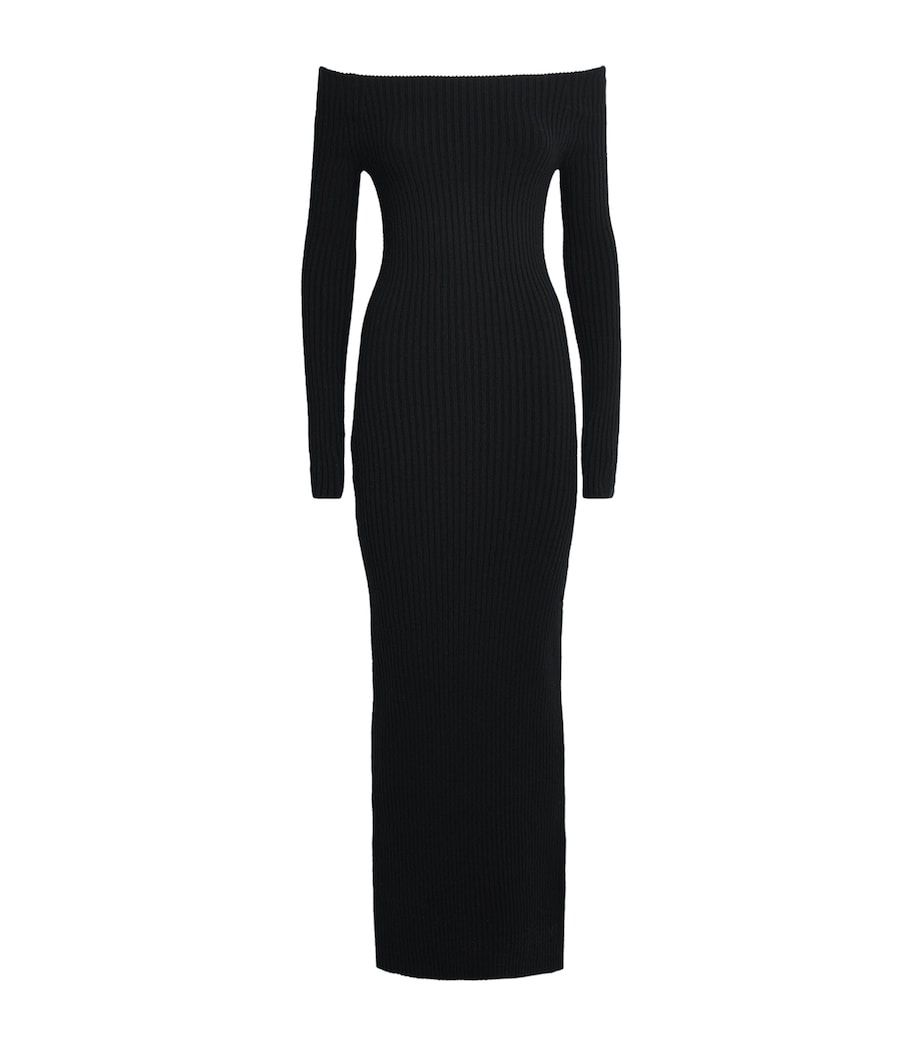Wool-Blend Maxi Dress BLACK Image 1