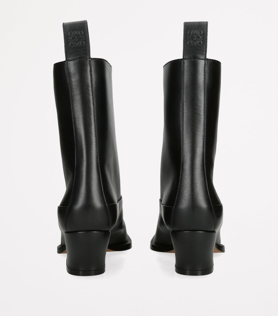 LOEWE Leather Onda Ankle Boots 45 Black Image 2