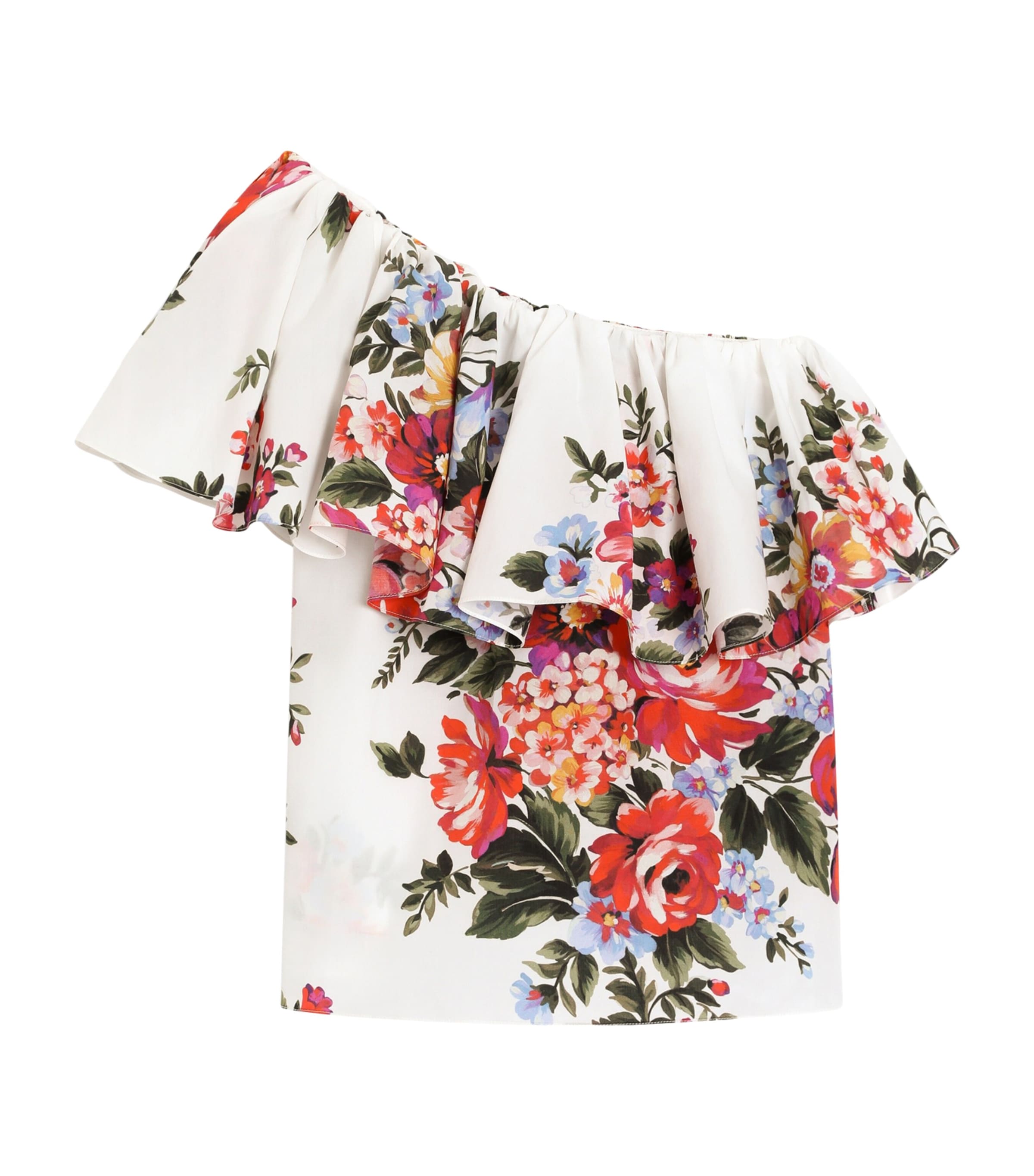 Dolce&Gabbana Kids Floral One-Shoulder Top (8-12+ Years) Mazz.fiori F.b Image 1