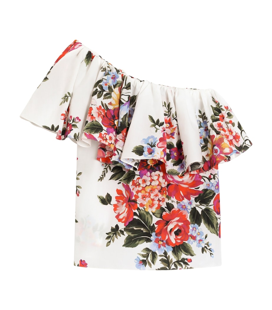 Dolce&Gabbana Kids Floral One-Shoulder Top (8-12+ Years) Mazz.fiori F.b Image 1