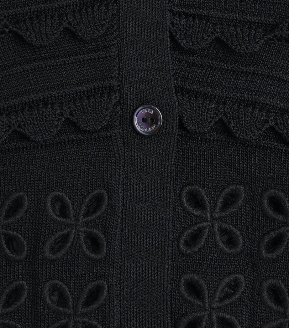 Ulla Johnson Womens Embroidered Abriana Cardigan Noir Image 6