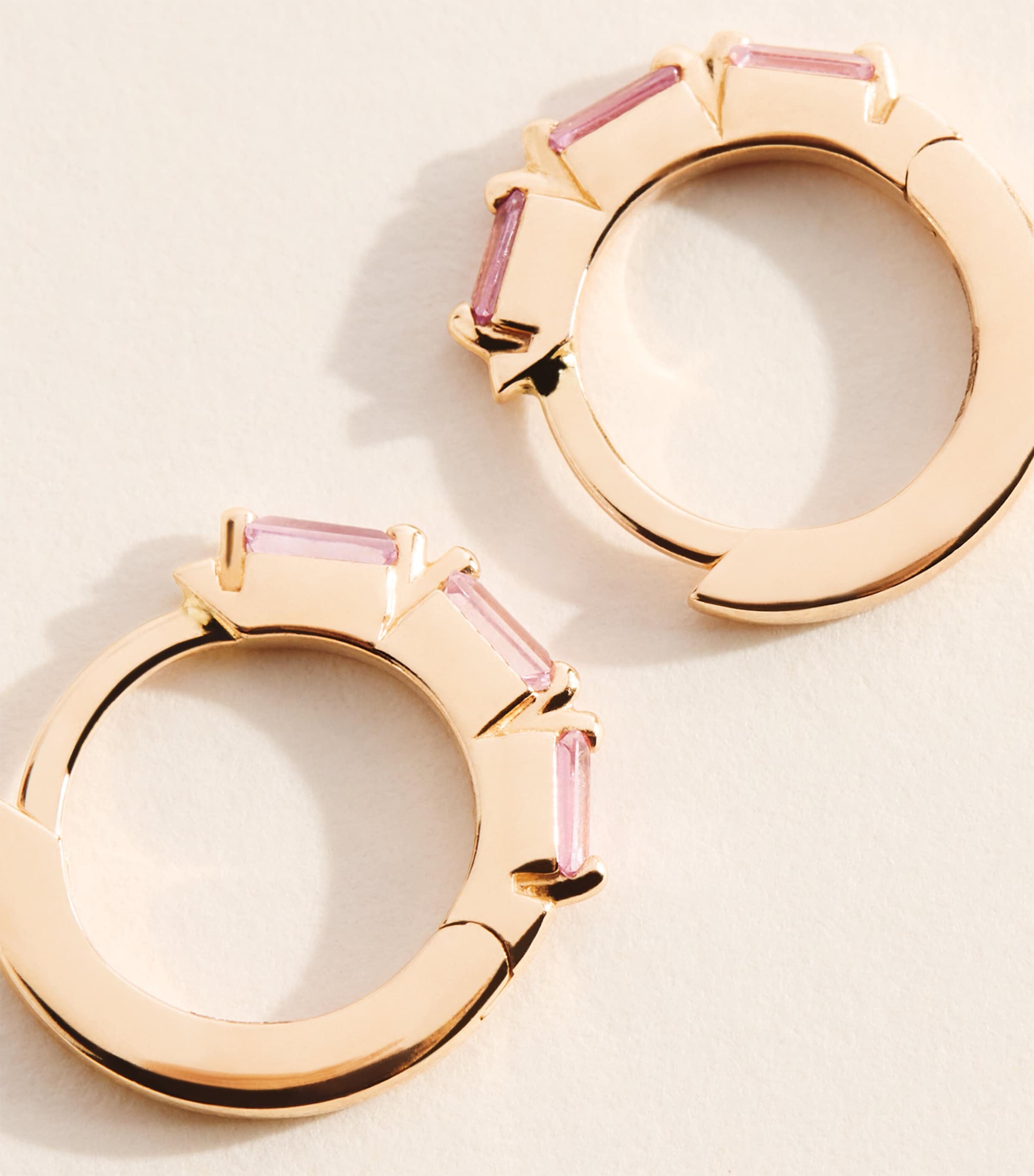 Suzanne Kalan Rose Gold and Sapphire Bold Huggie Earrings Rg/p Image 4