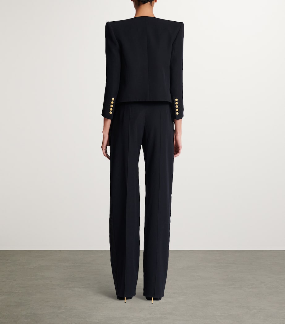 Wool Grain De Poudre Cropped Jacket 0PA NOIR Image 3