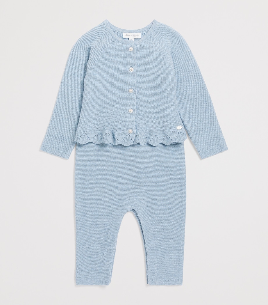 Cotton Knitted Dungarees (0-24 Months) 40CÉLESTE Image 3