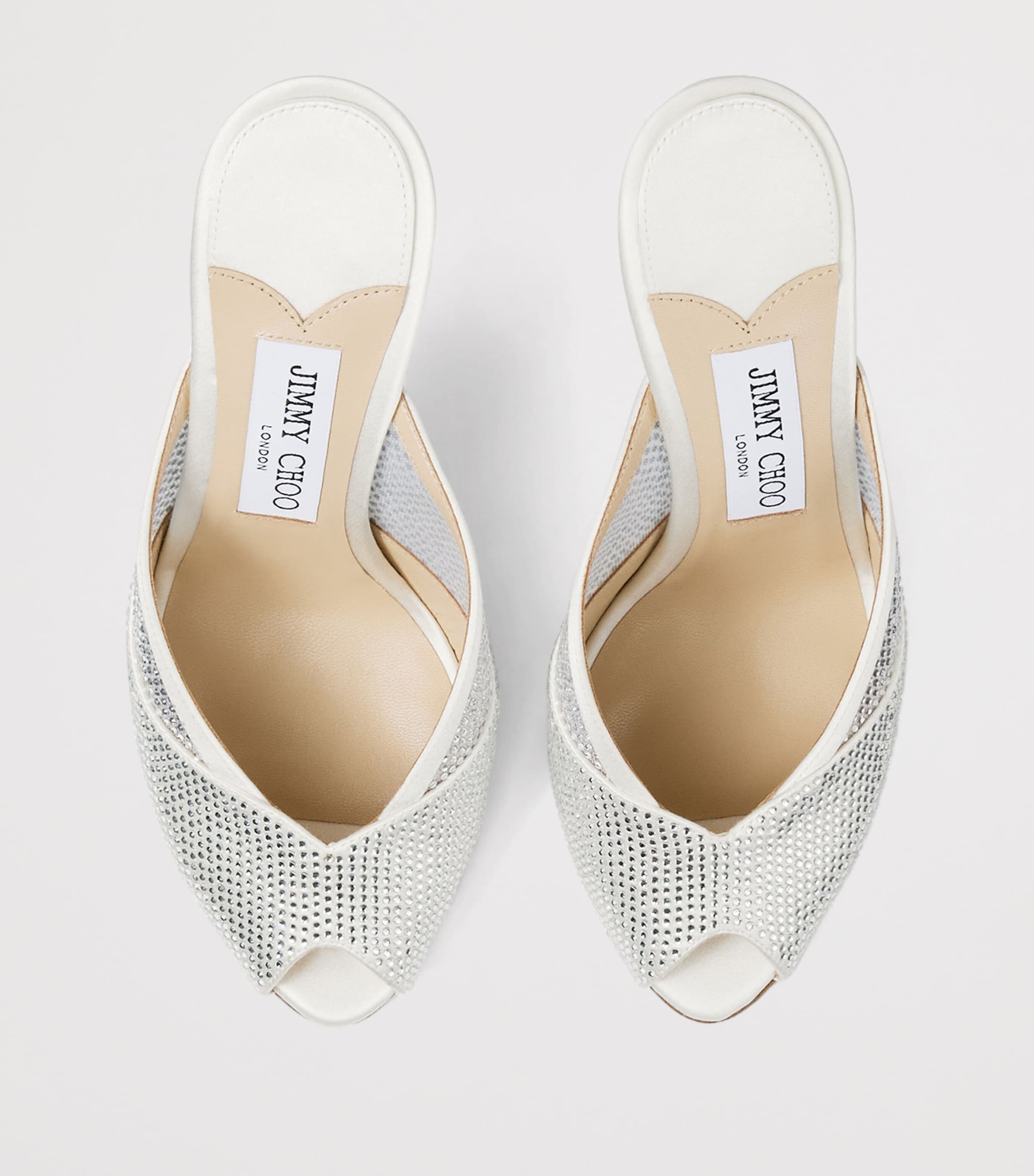 Jimmy Choo Brigitte 100 Embellished Mules Ivory/crystal Image 4