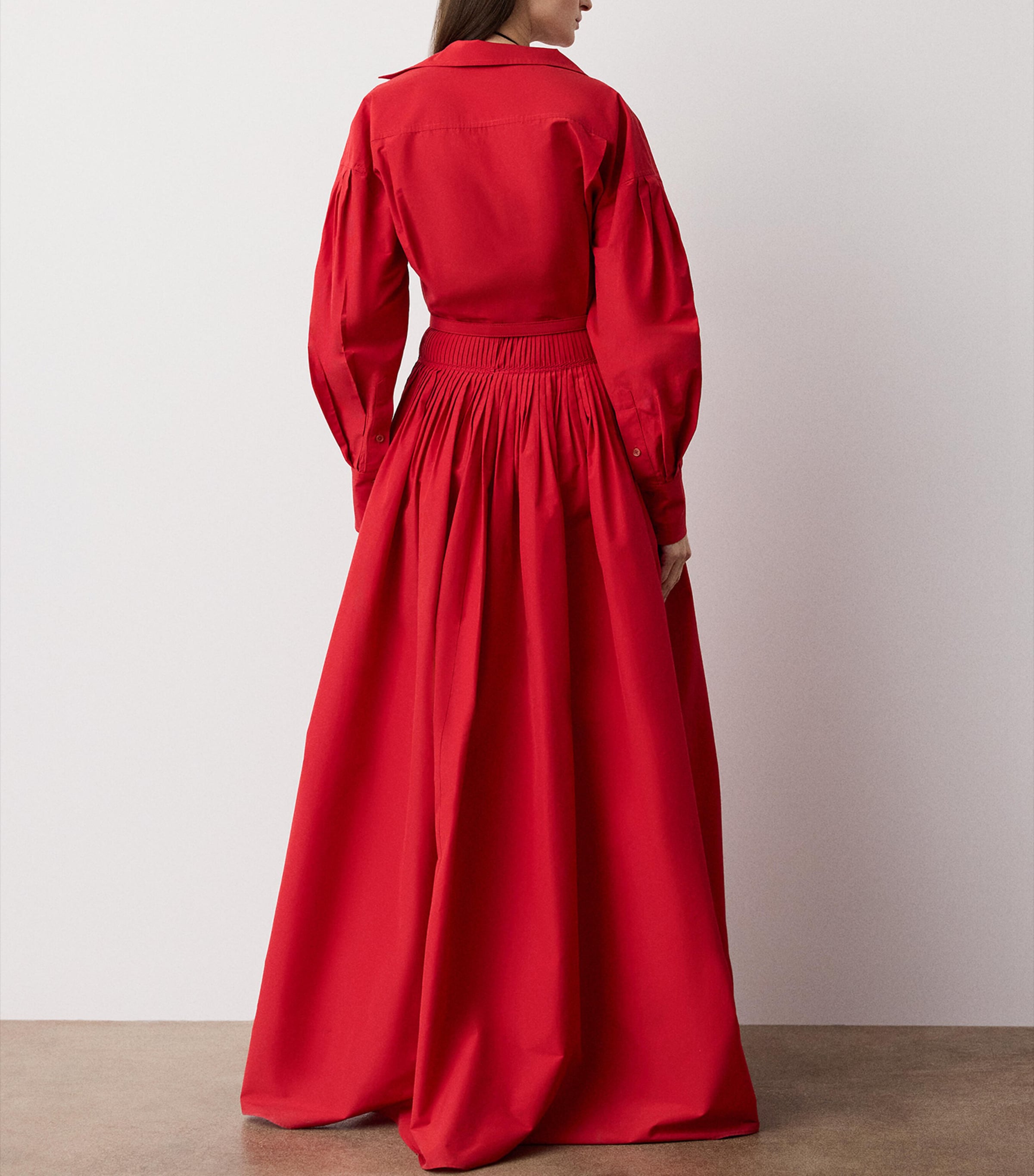 Ralph Lauren Collection Womens Cotton-Blend Poplin Daley Maxi Shirt Dress Bright Red Image 4