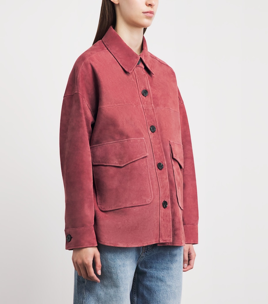 Arma Womens Lamb Suede Kaylee Shacket Pink Shade Image 4