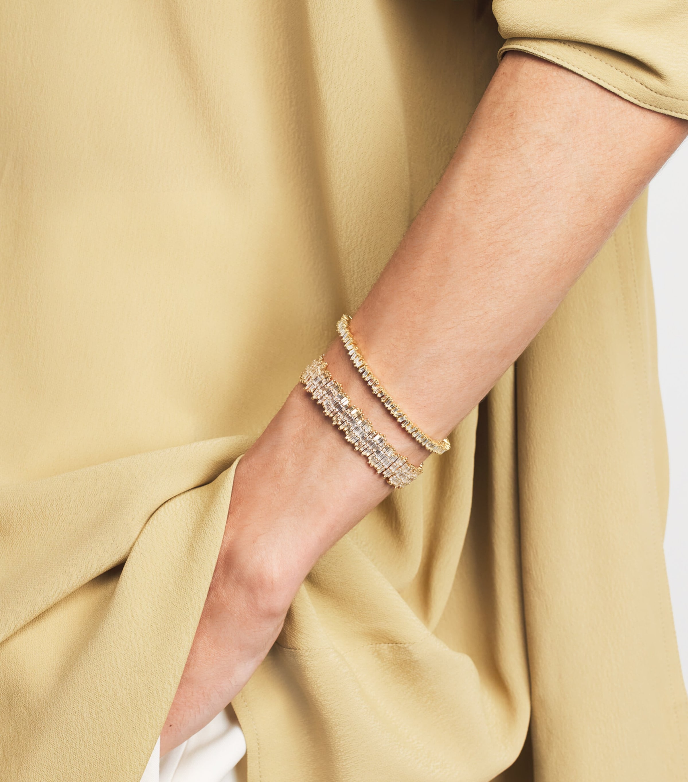 Suzanne Kalan Yellow Gold and Diamond Classic Tennis Bracelet Yg/wd Image 3