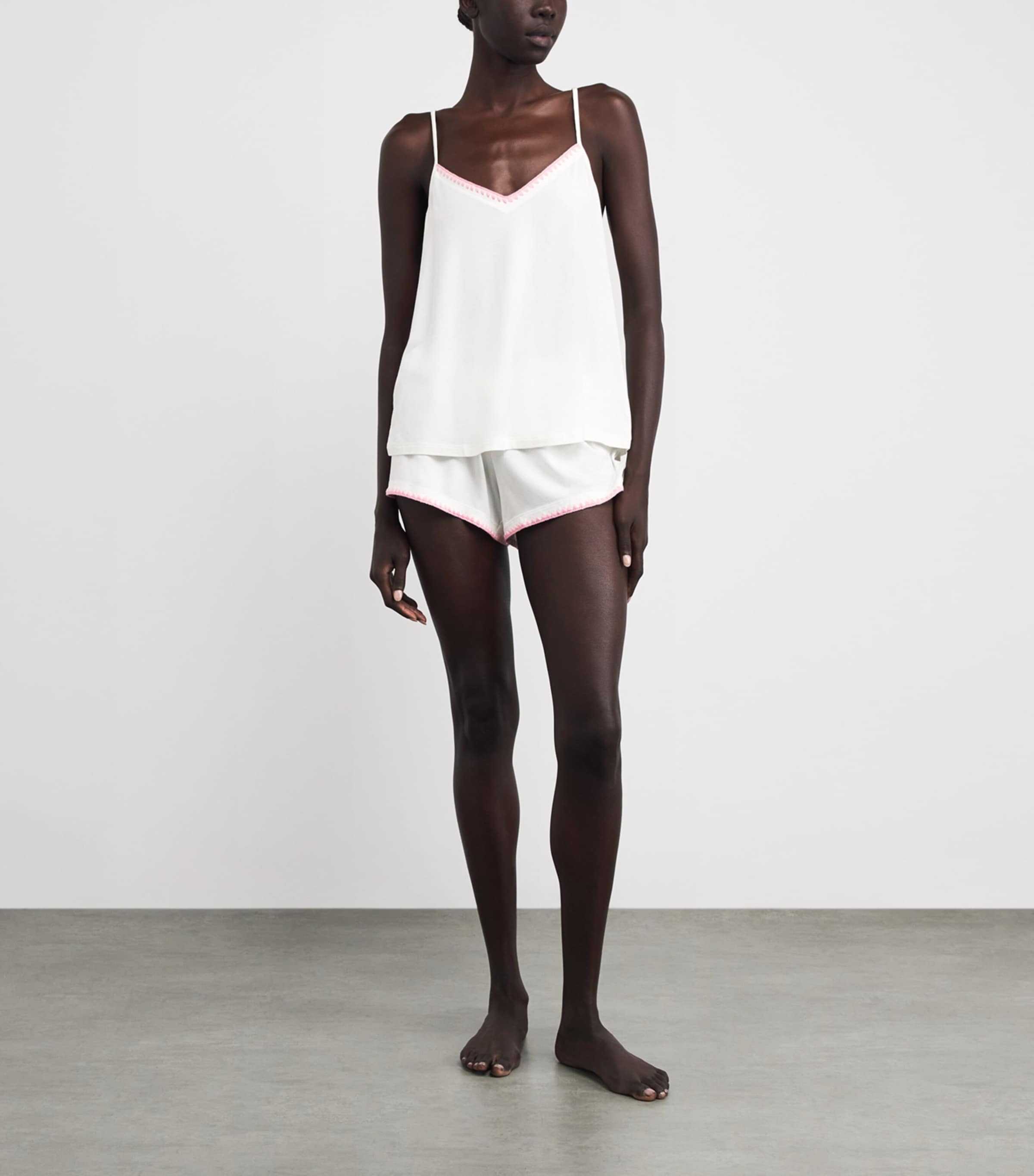 Valentines Day Short-Sleeve Frida Pyjama Set IVORY/PINK NECT Image 2