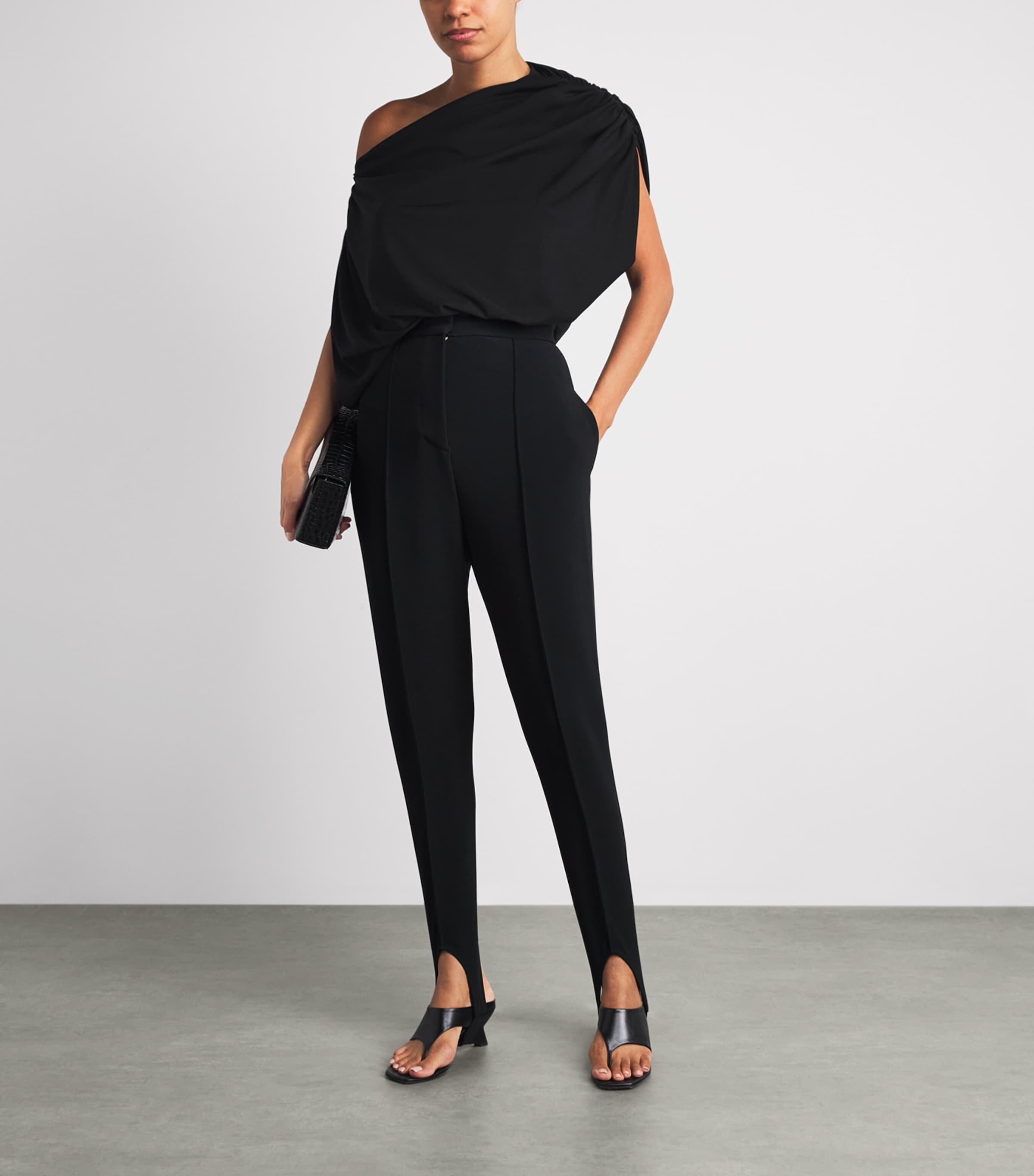 Wolford Womens Fluid Drape Bodysuit Black Image 2