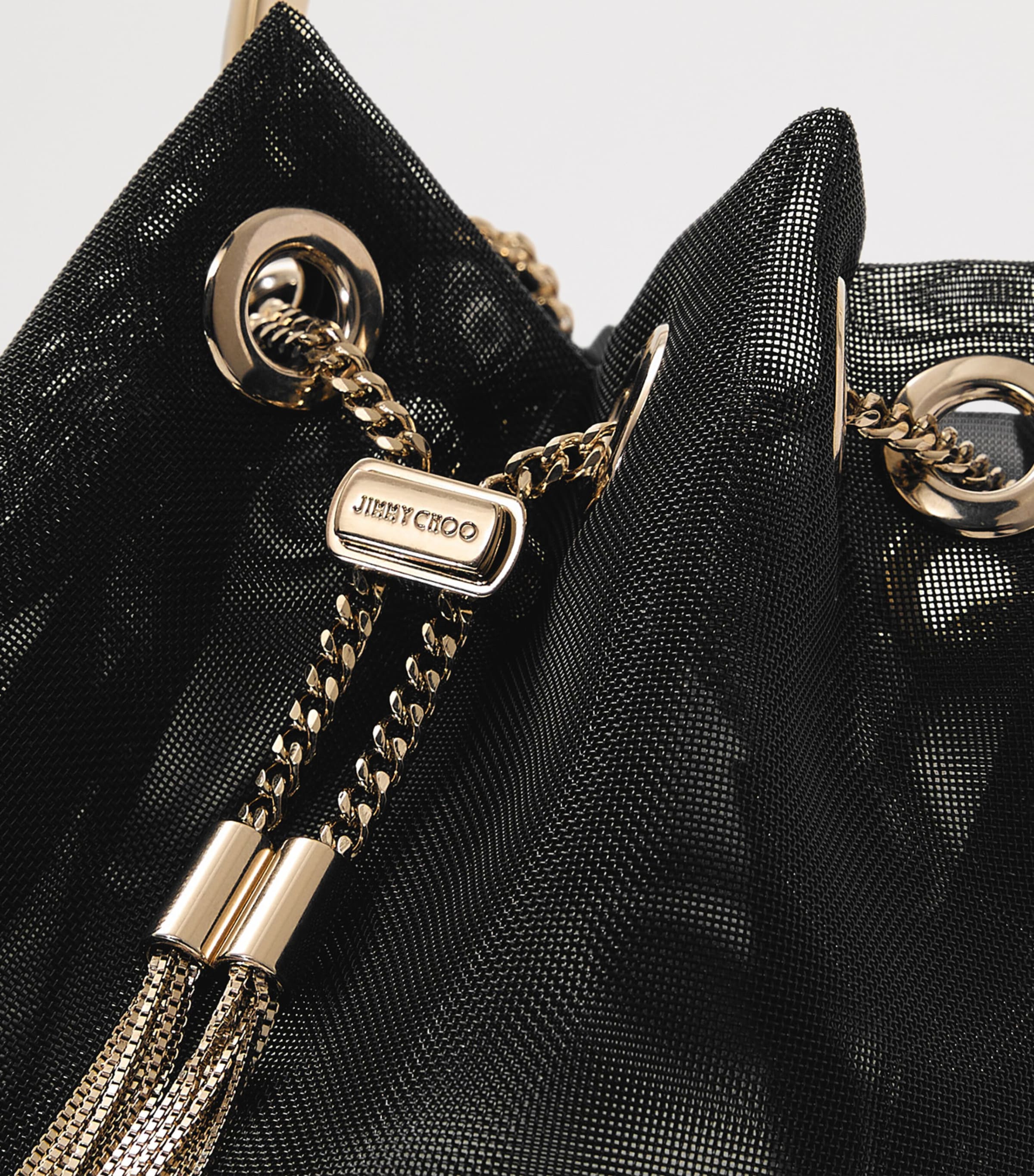 Mesh Bon Bon Top-Handle Bag BLACK/LIGHT GOLD Image 3