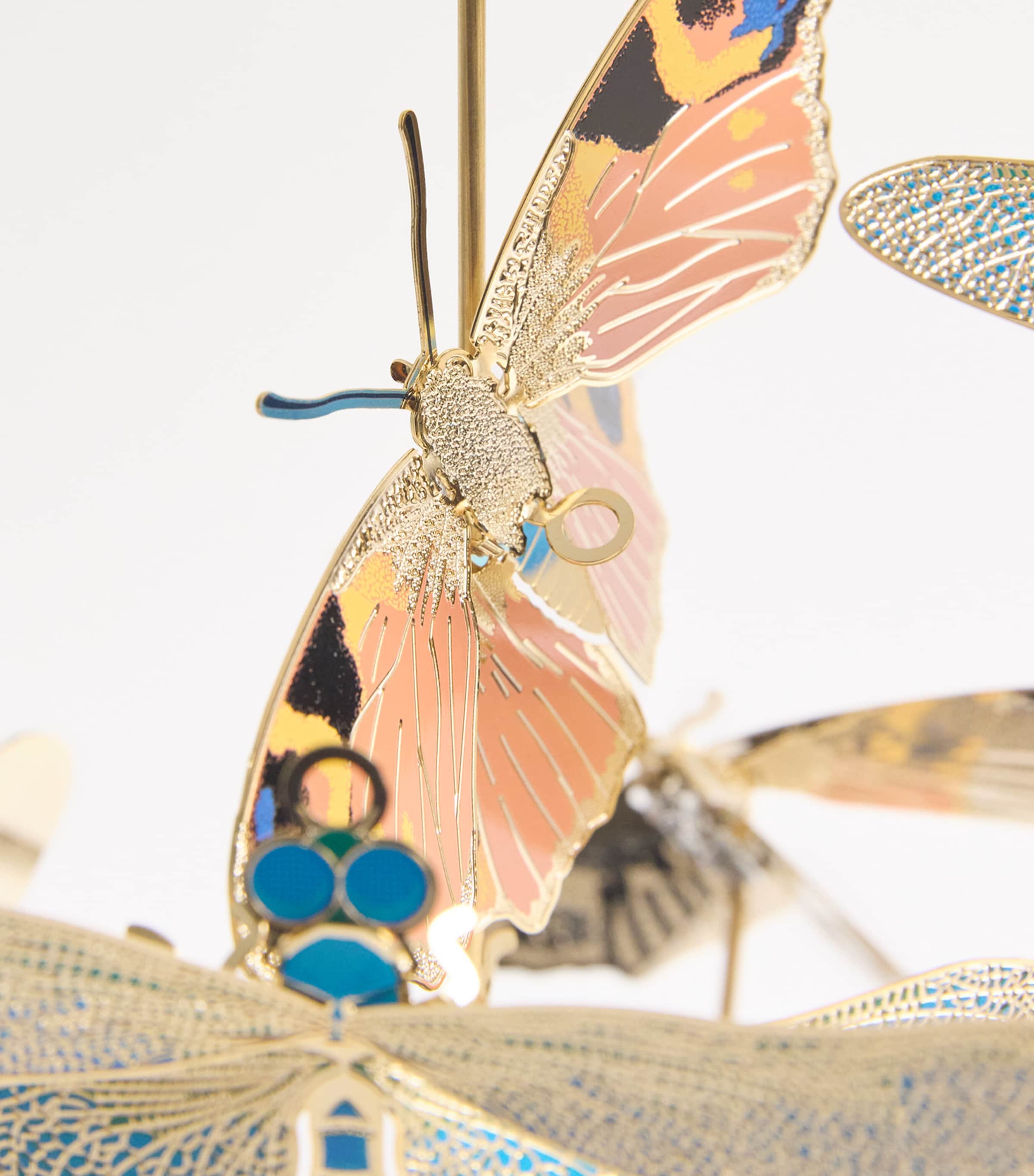 The London Christmas Company Large Butterfly Cloche Ornament Gold Image 2