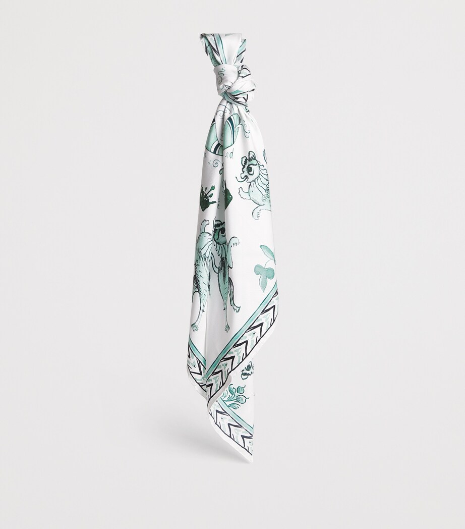 Fabiana Filippi Silk Twill Printed Scarf Verde Acqua Image 3