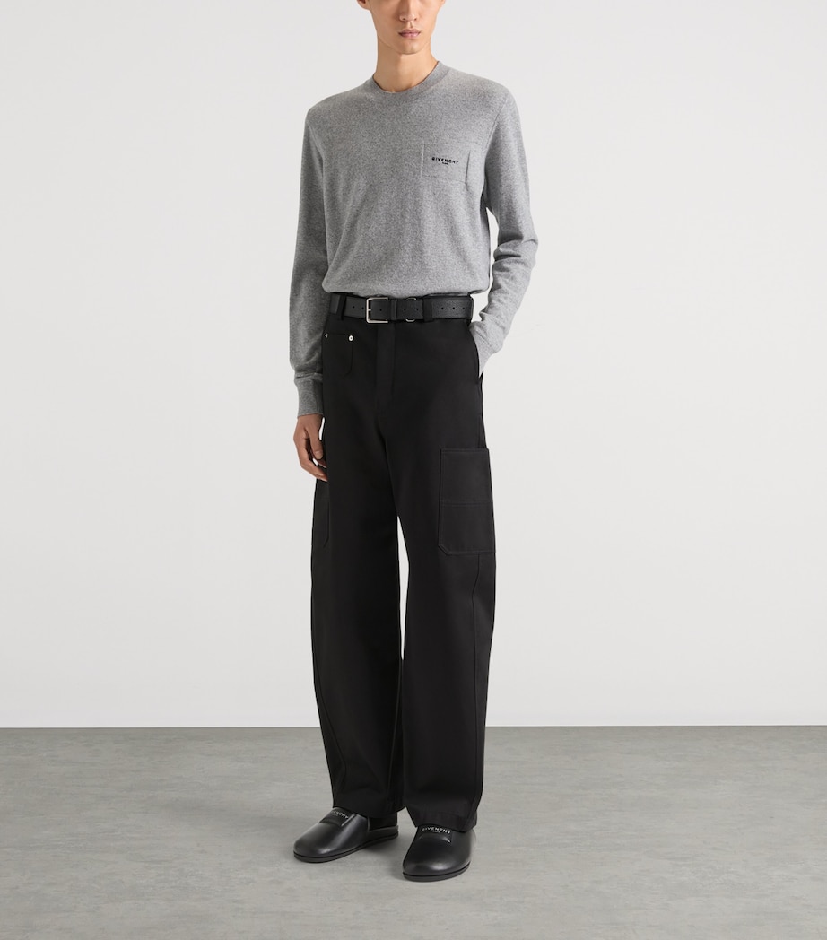 Wool-Cashmere Logo Sweater LIGHT GREY MELANGE Image 2