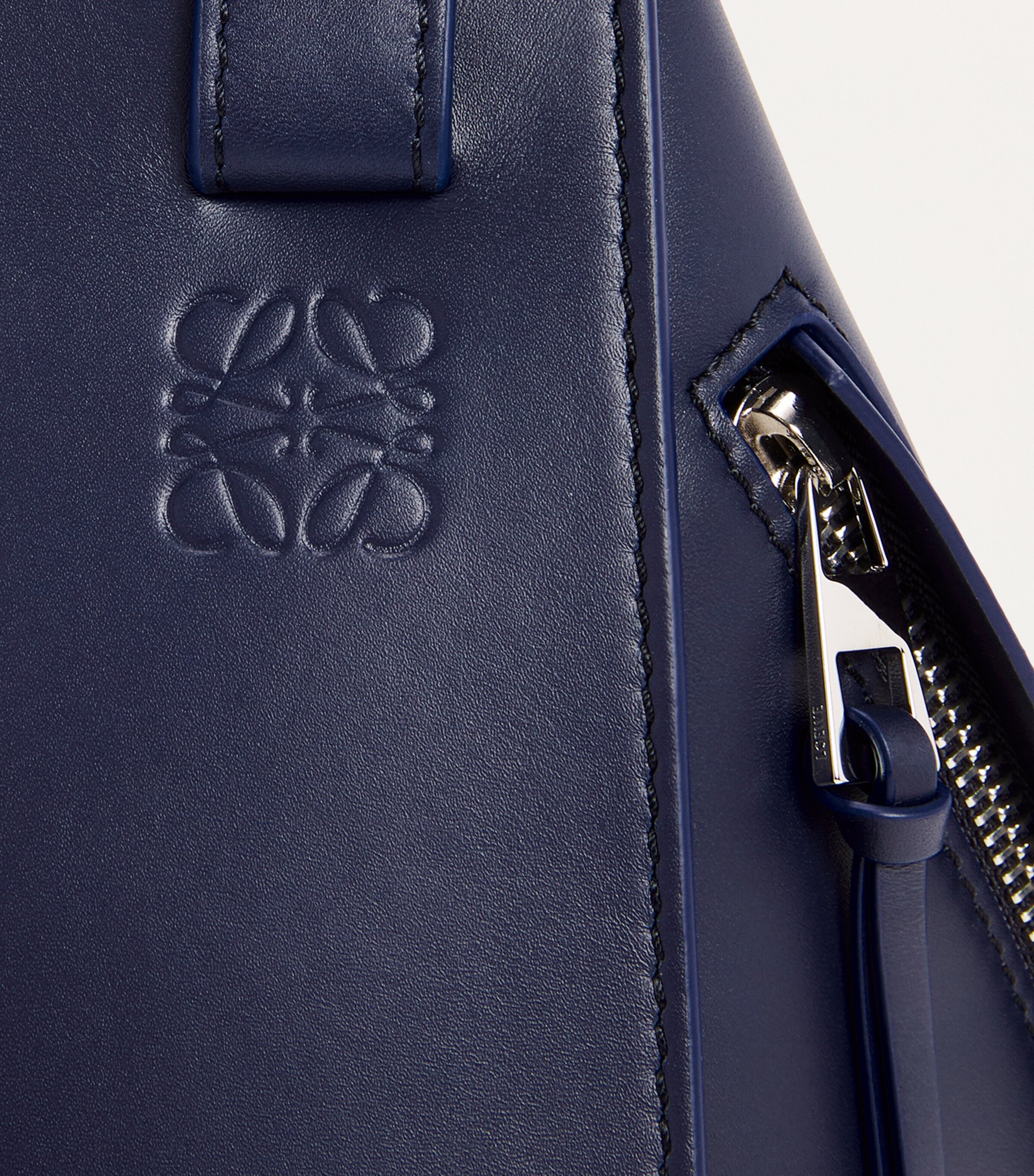 Leather Compact Hammock Top-Handle Bag ABYSS BLUE Image 6