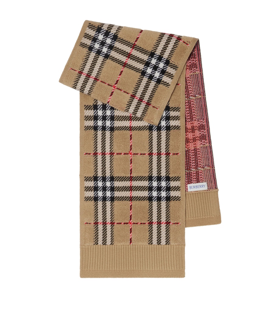 Wool Check Scarf SAND IP CHECK Image 1