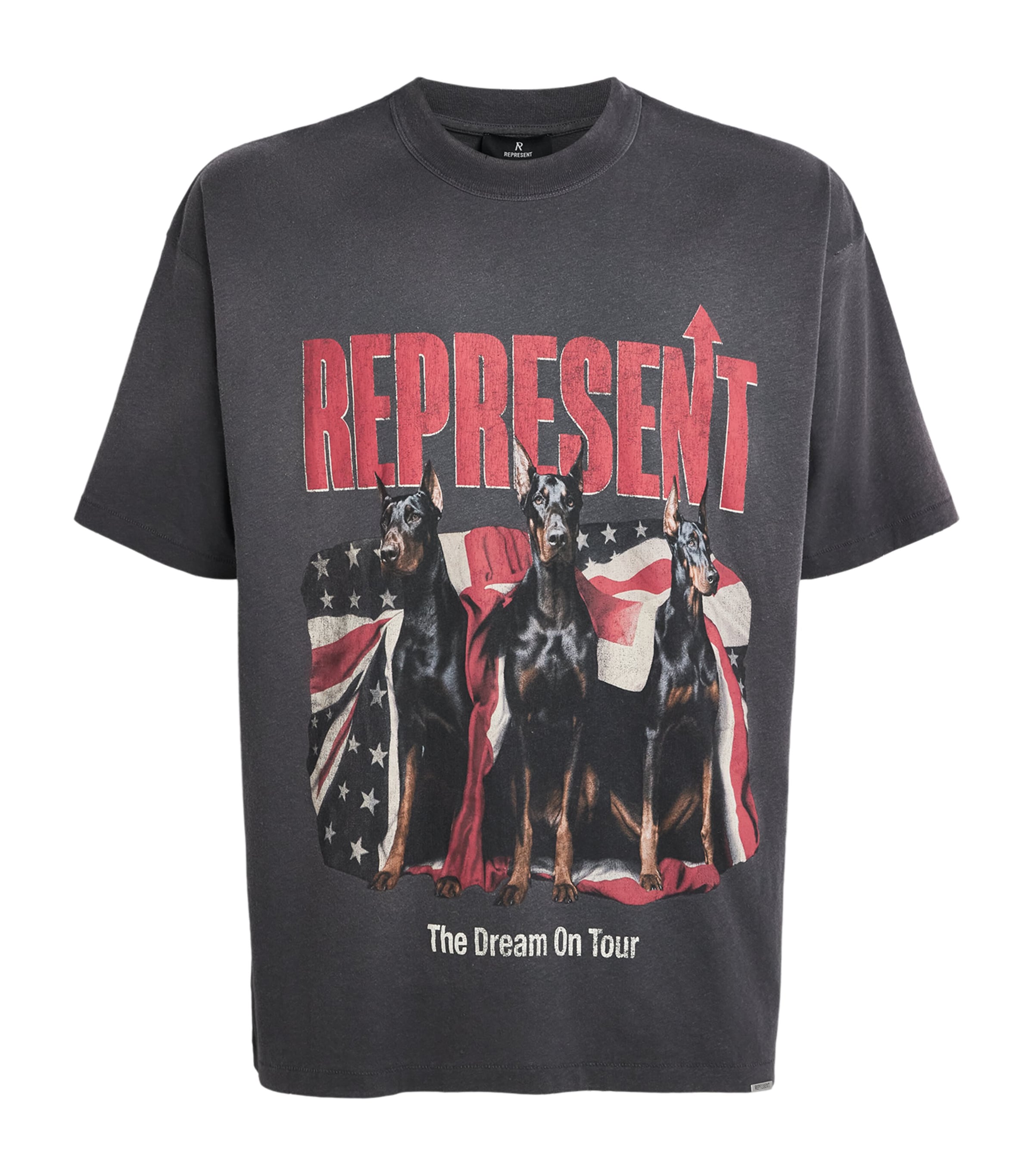 Represent Black Cotton Doberman Oversized T-Shirt | Harrods US