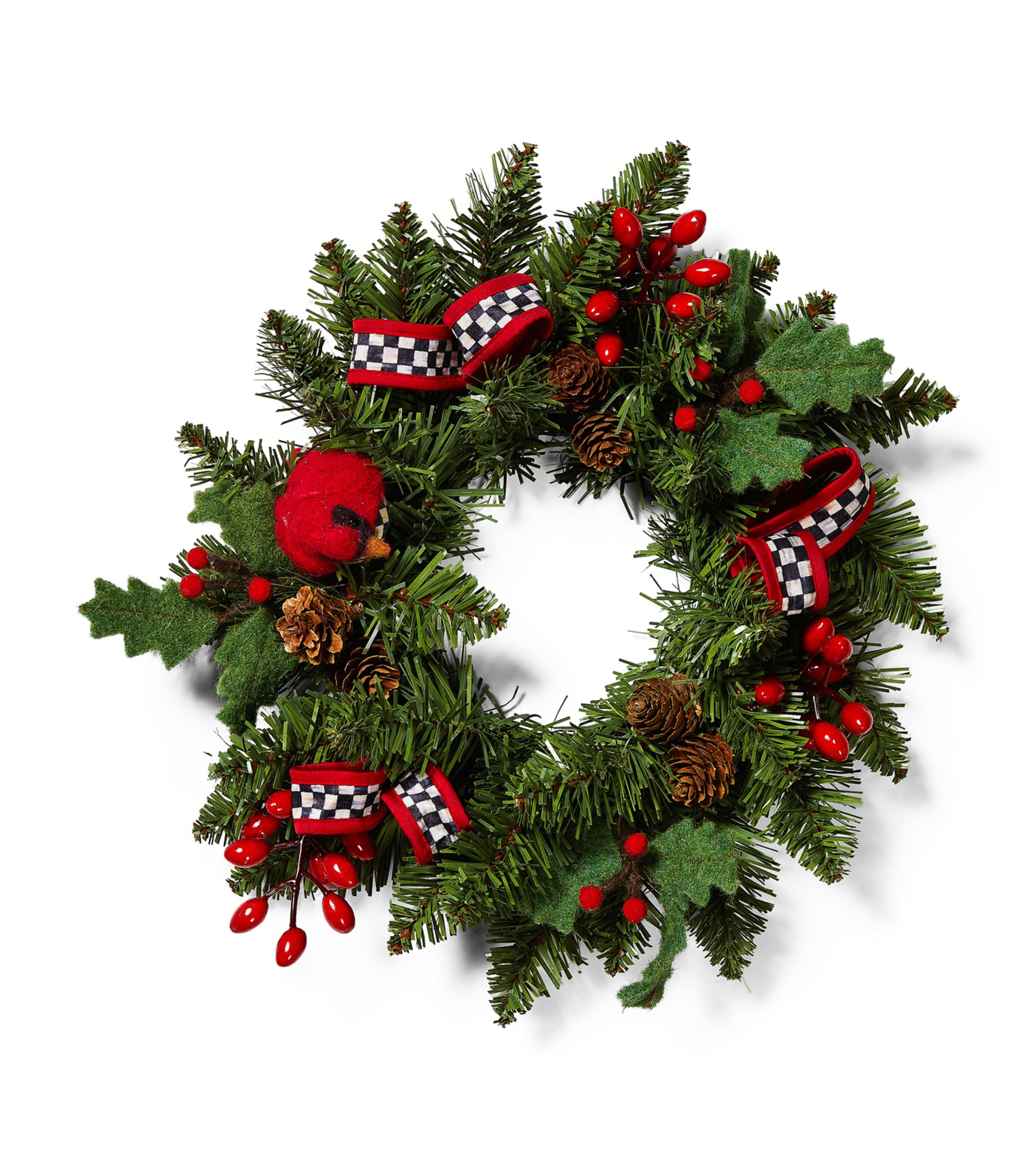 Mackenzie-childs Mini Cozy Christmas Wreath In Green