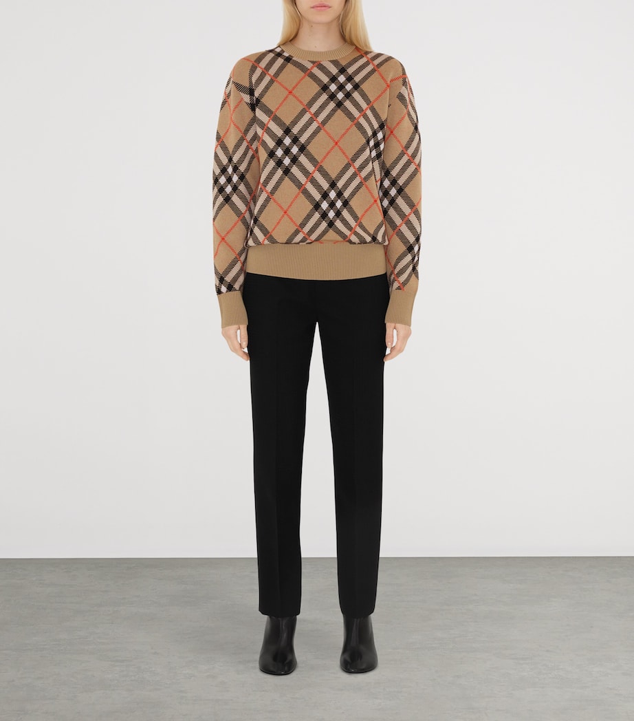 Wool-Mohair Check Cardigan SAND IP CHECK Image 2