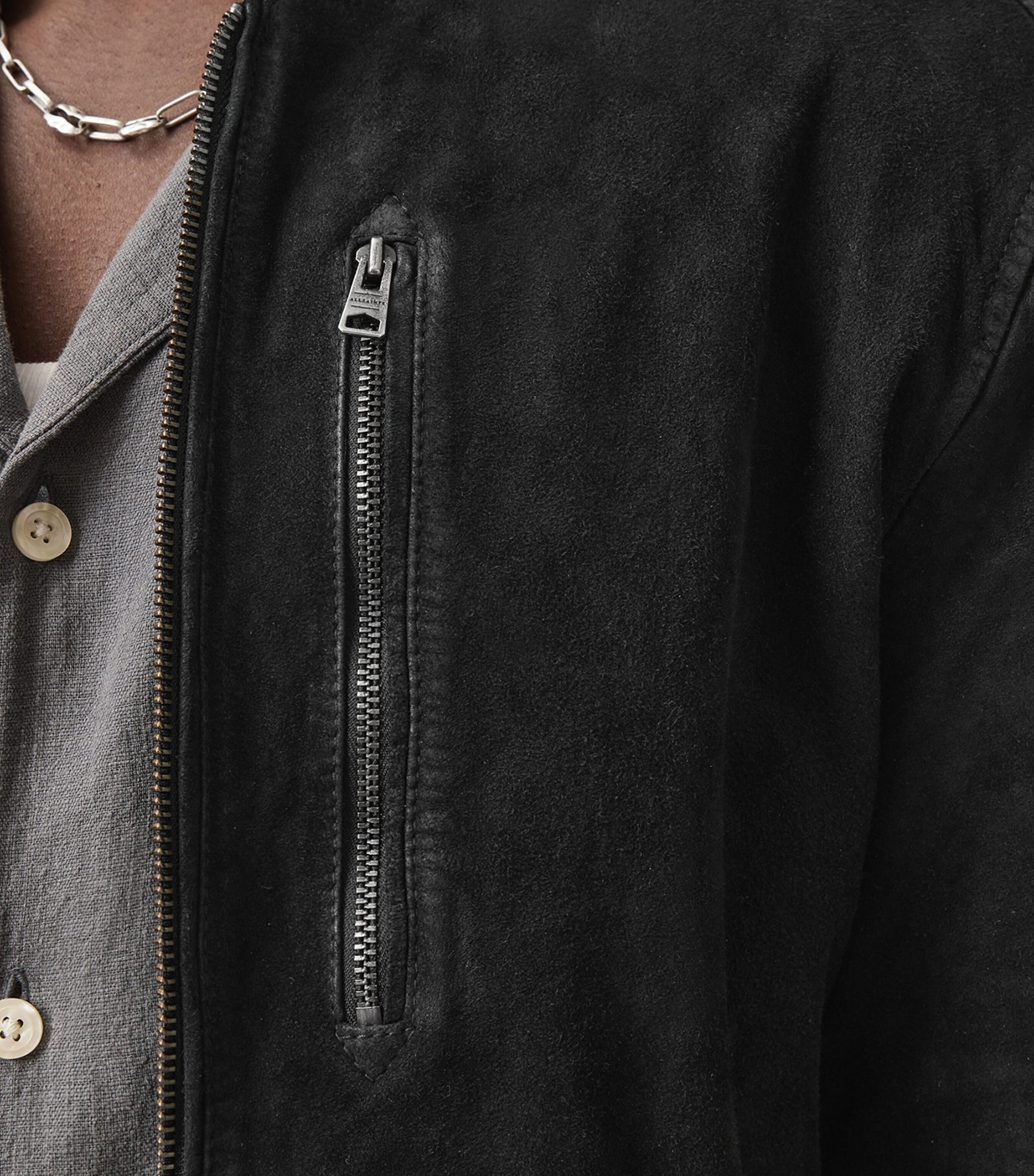 Suede Kemble Bomber Jacket BLACK Image 8