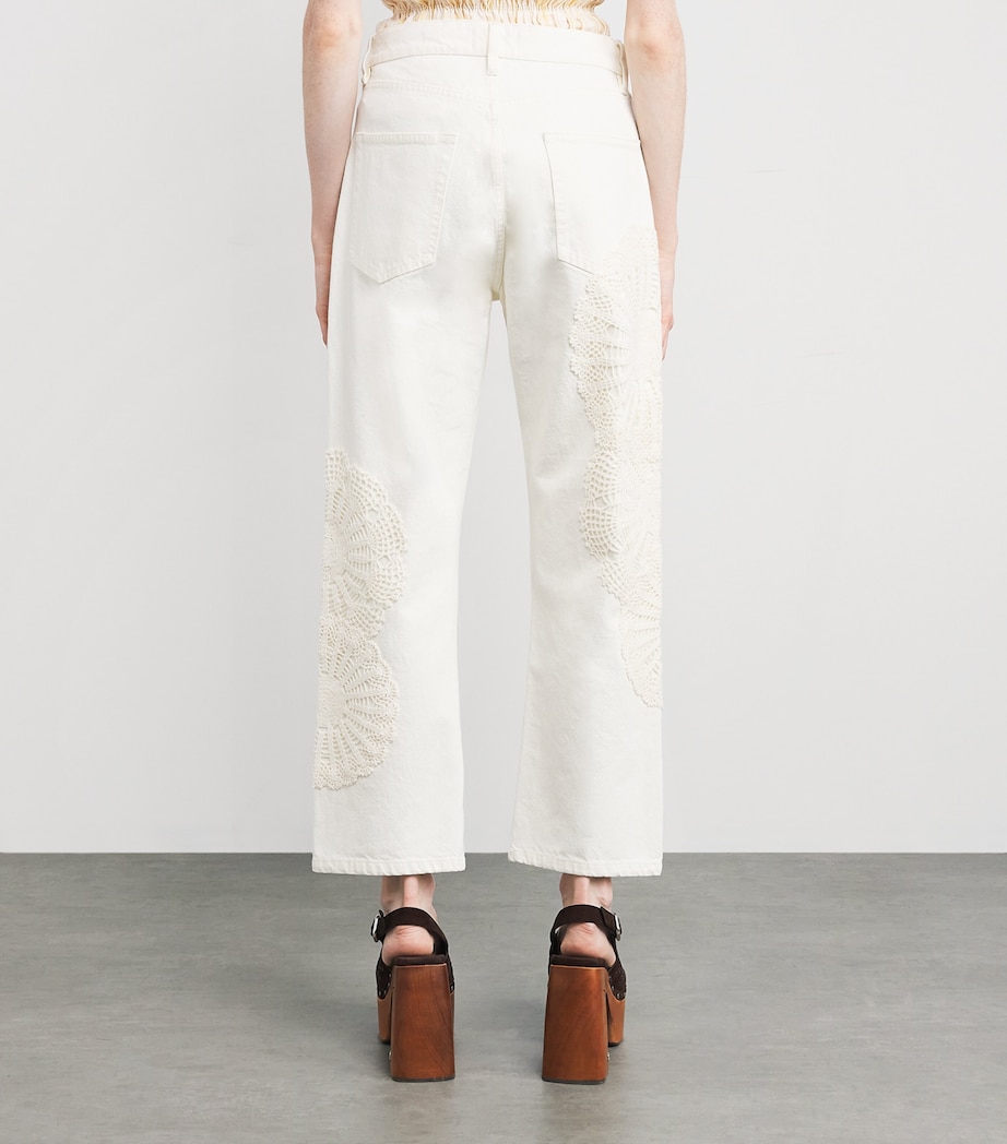 The Crochet Vertical Crop Jeans AU NATURAL CLEAN Image 4