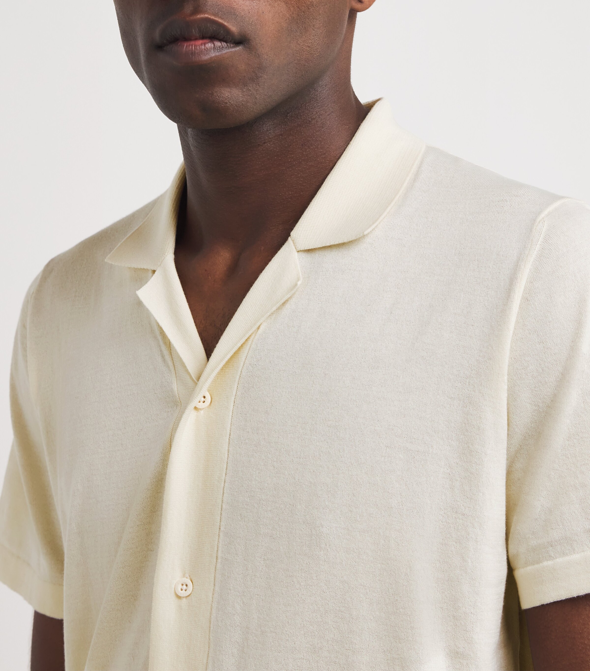 Cotton Knitted Mars Short Sleeve Shirt ECRU Image 6