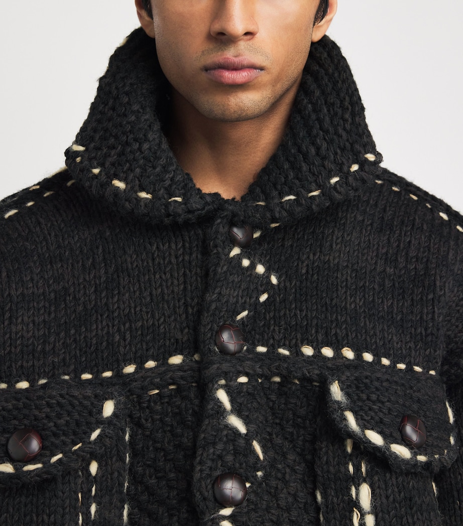 Wool Knitted Jacket BLACK Image 3