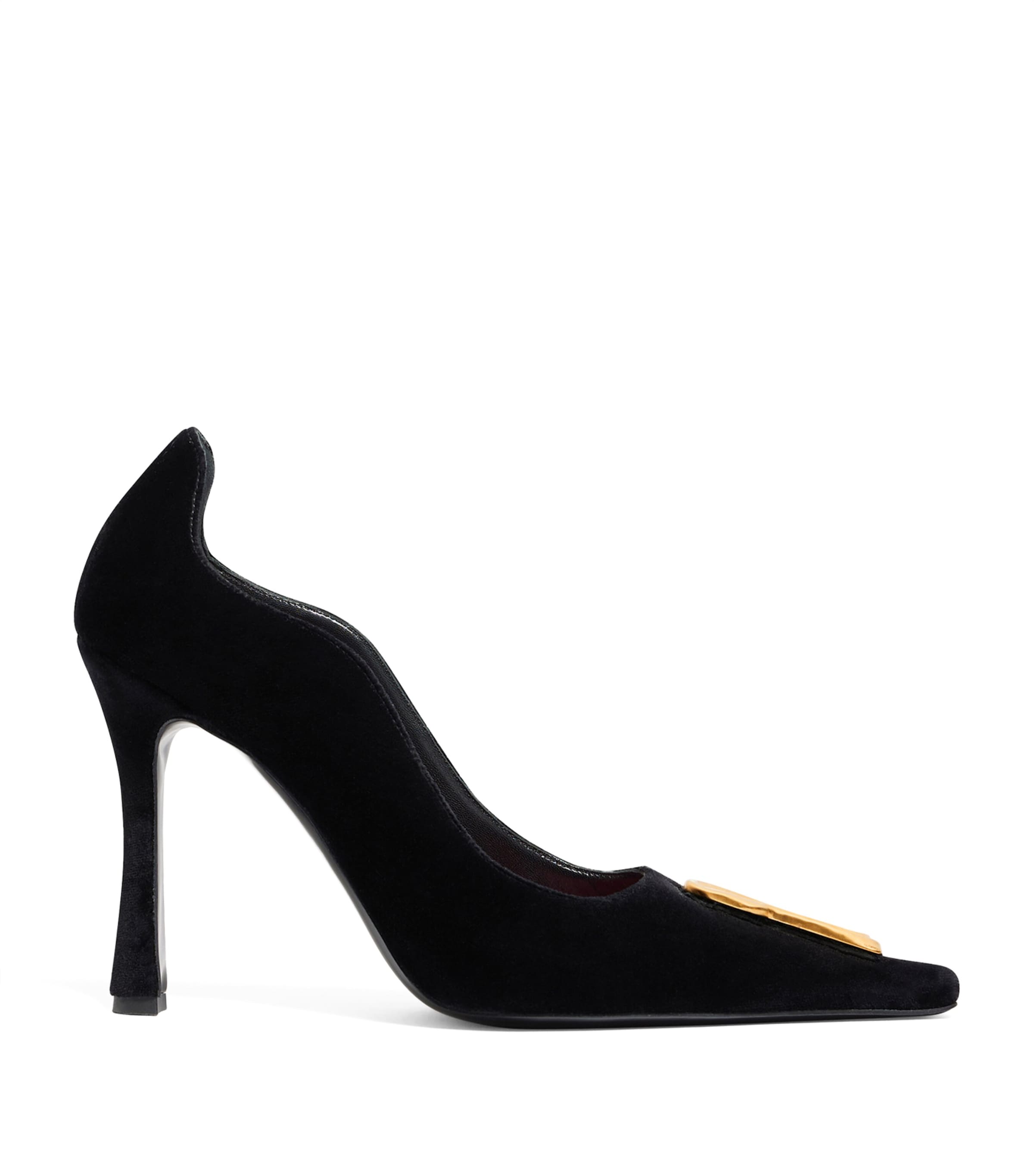Schiaparelli Velvet Keyhole Pumps 105 Black Image 1