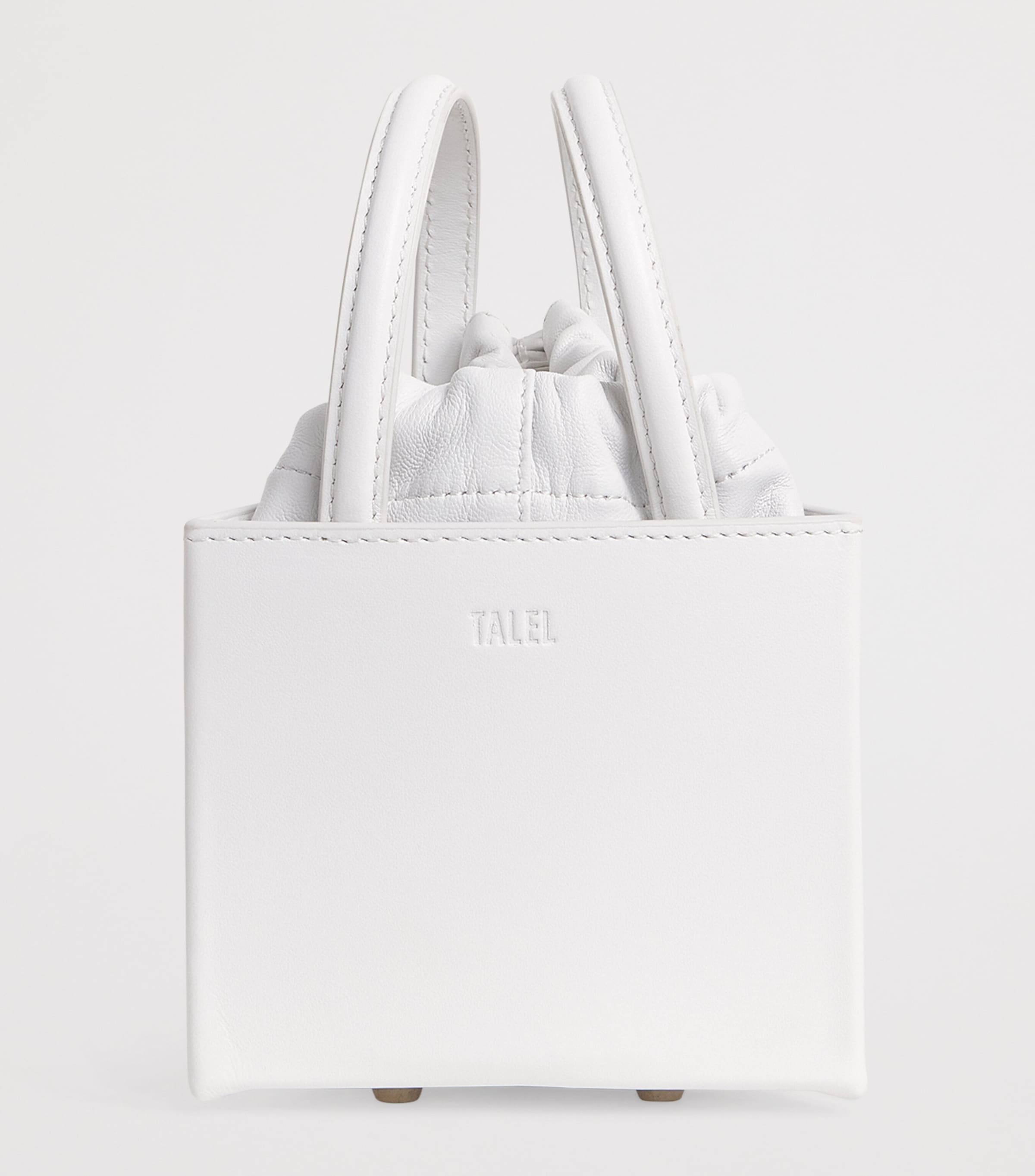 Talel Paris Small Leather Triangle Bag White Image 3