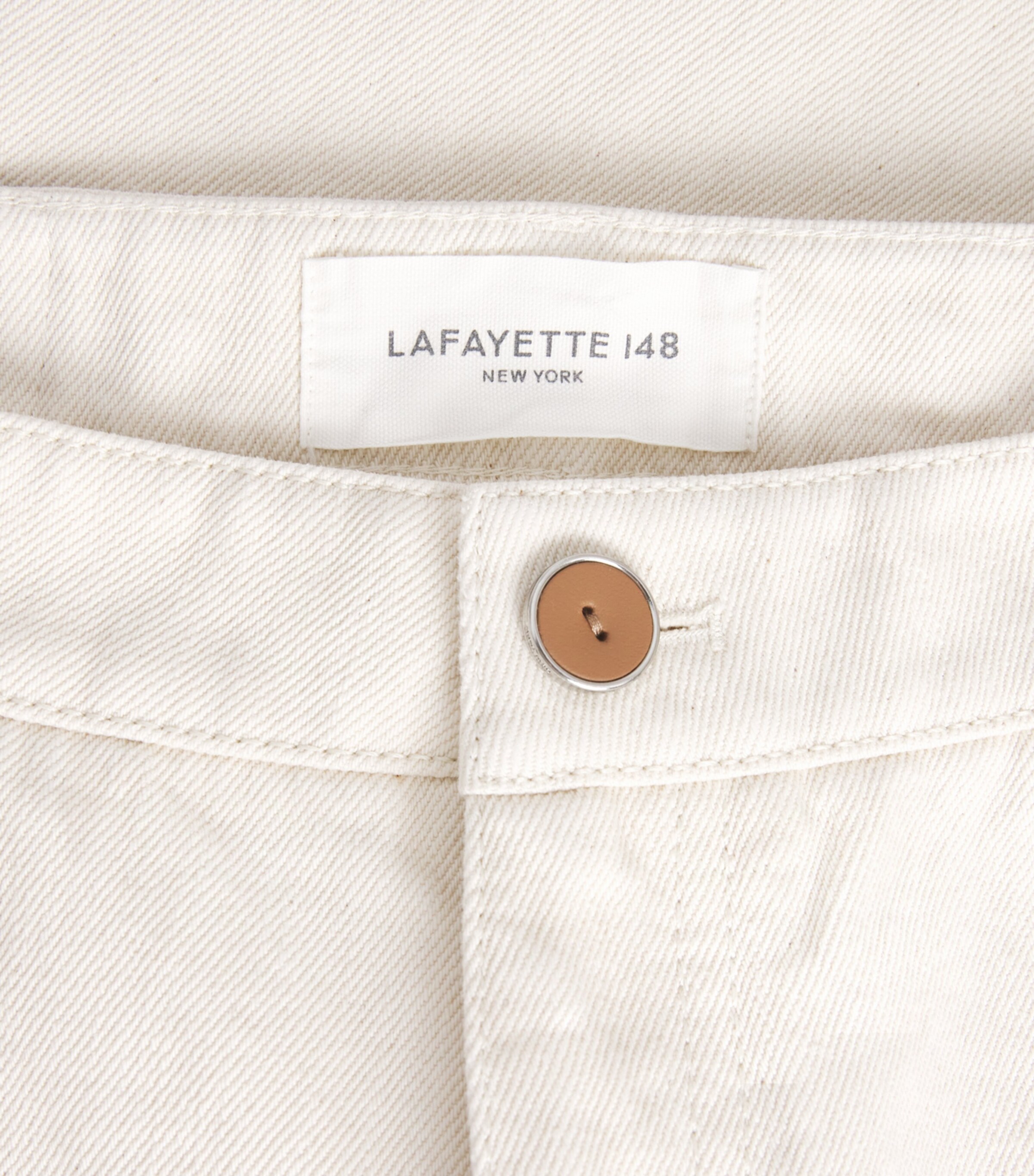 Lafayette 148 Womens Barrel-Leg Jeans Waecr Washed Ecru Image 6