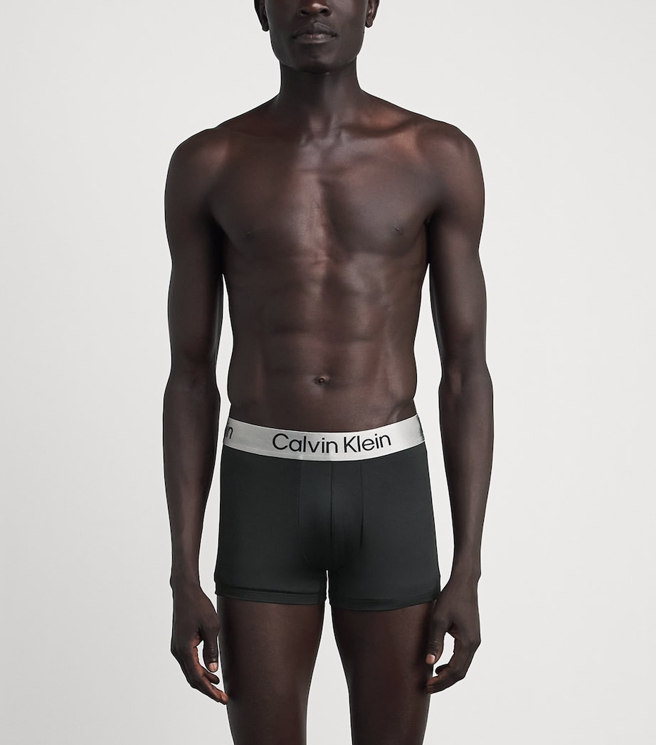 Calvin Klein Mens Microfiber-Stretch Boxer Briefs (Pack of 3) Black/black/bla Image 2