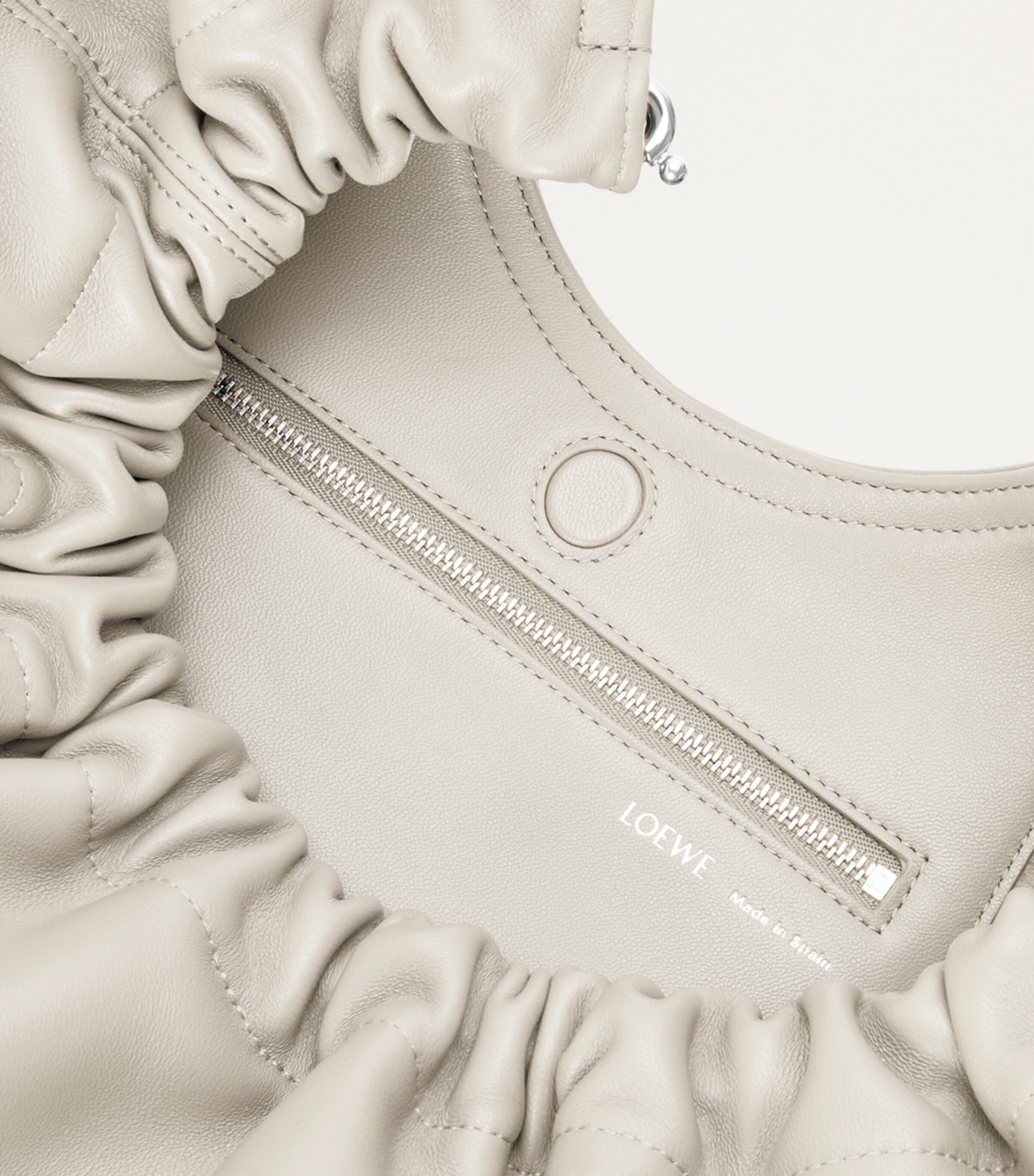 Small Leather Squeeze Top-Handle Bag SEA SALT Image 11