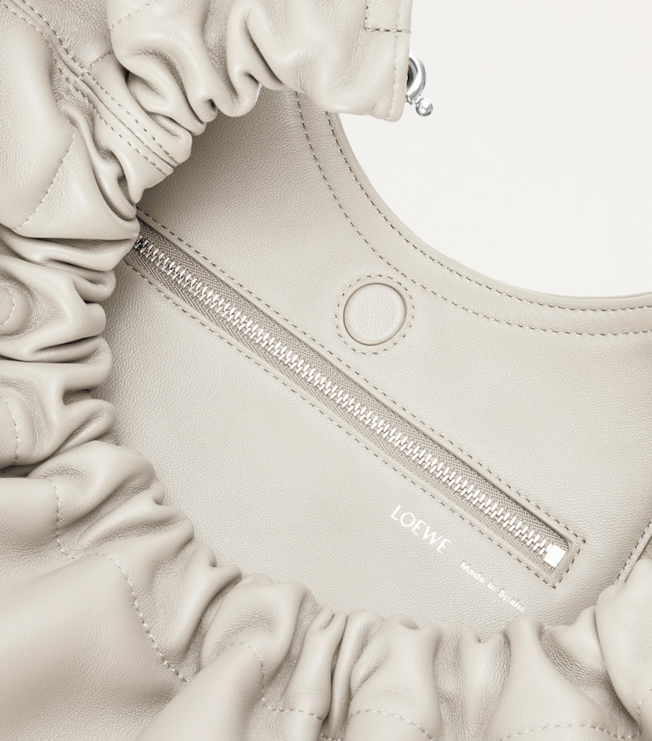 Small Leather Squeeze Top-Handle Bag SEA SALT Image 11