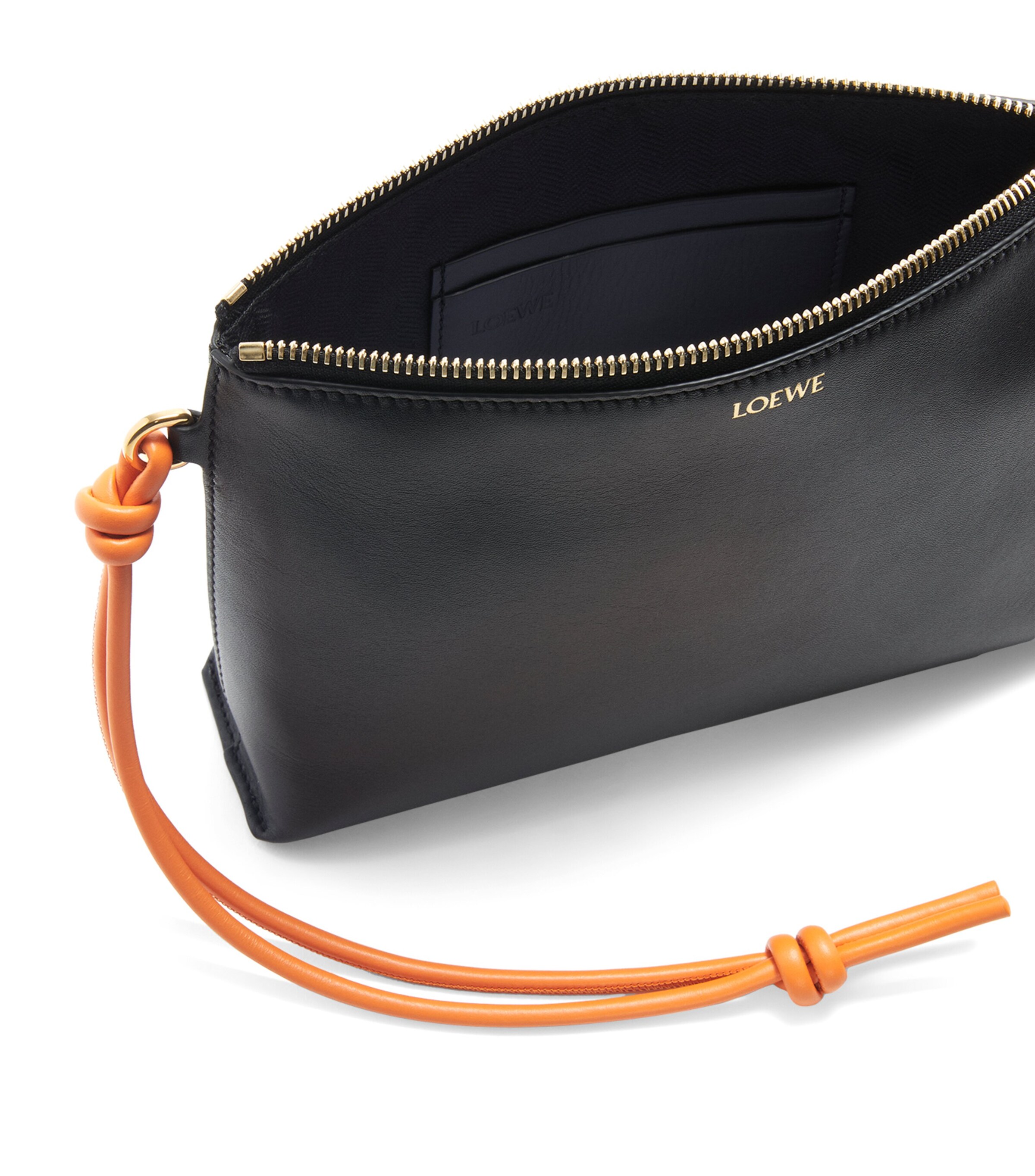 Leather Knot T Pouch BLACK/BRIGHT ORANGE Image 4