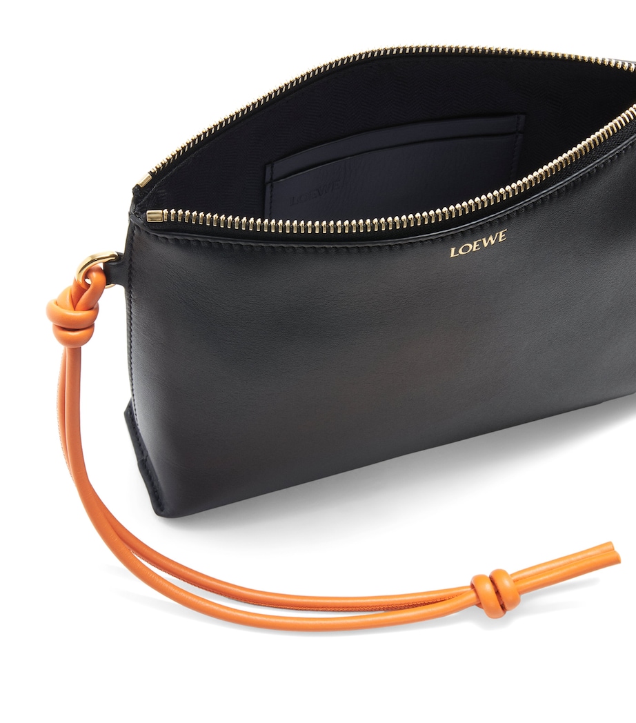 Leather Knot T Pouch BLACK/BRIGHT ORANGE Image 4