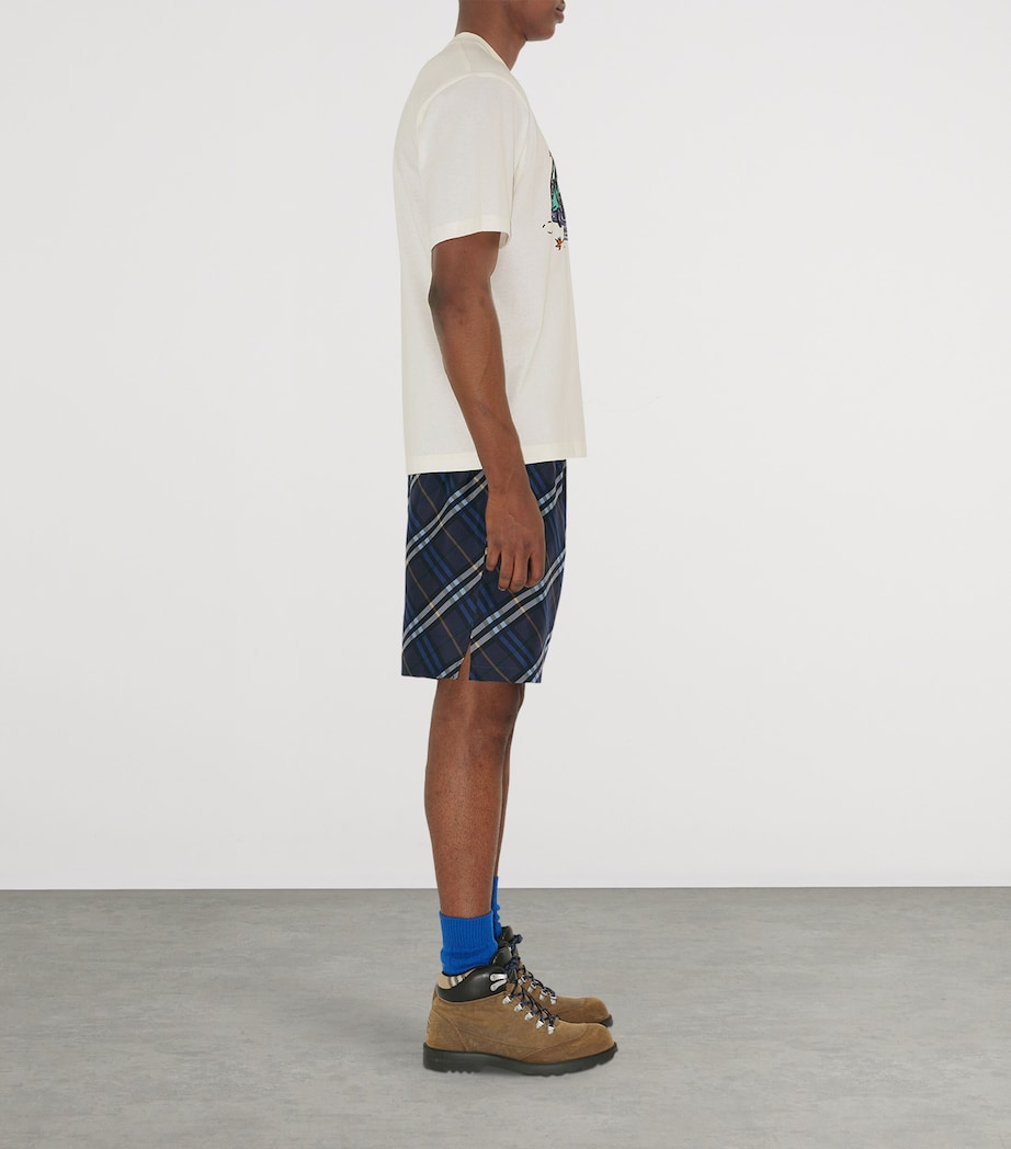 Silk Poplin Check Shorts INK IP CHECK Image 3