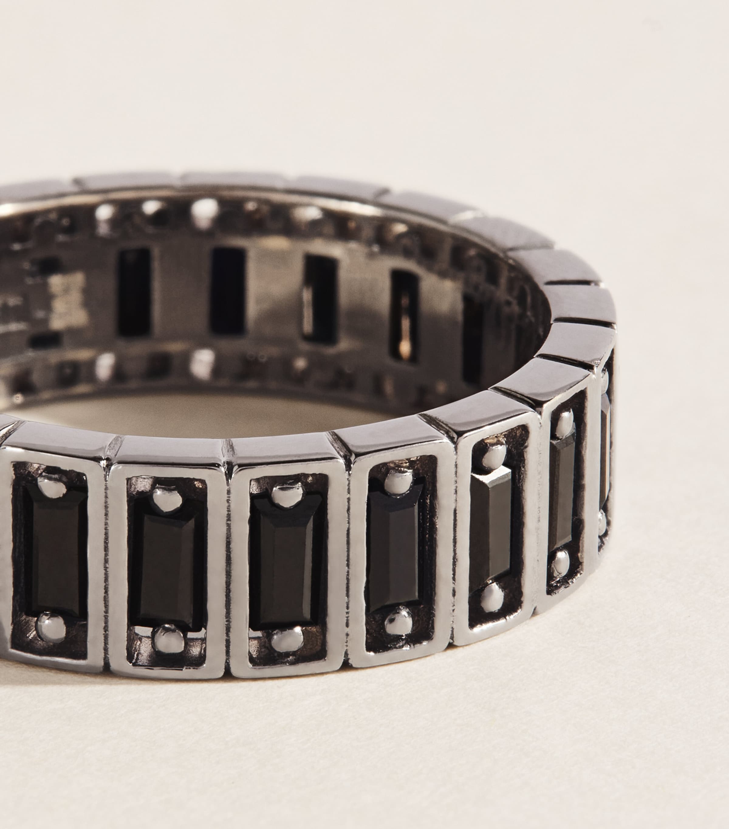 Suzanne Kalan White Gold Inlay Sapphire Eternity Ring Br/wg/bs Image 5