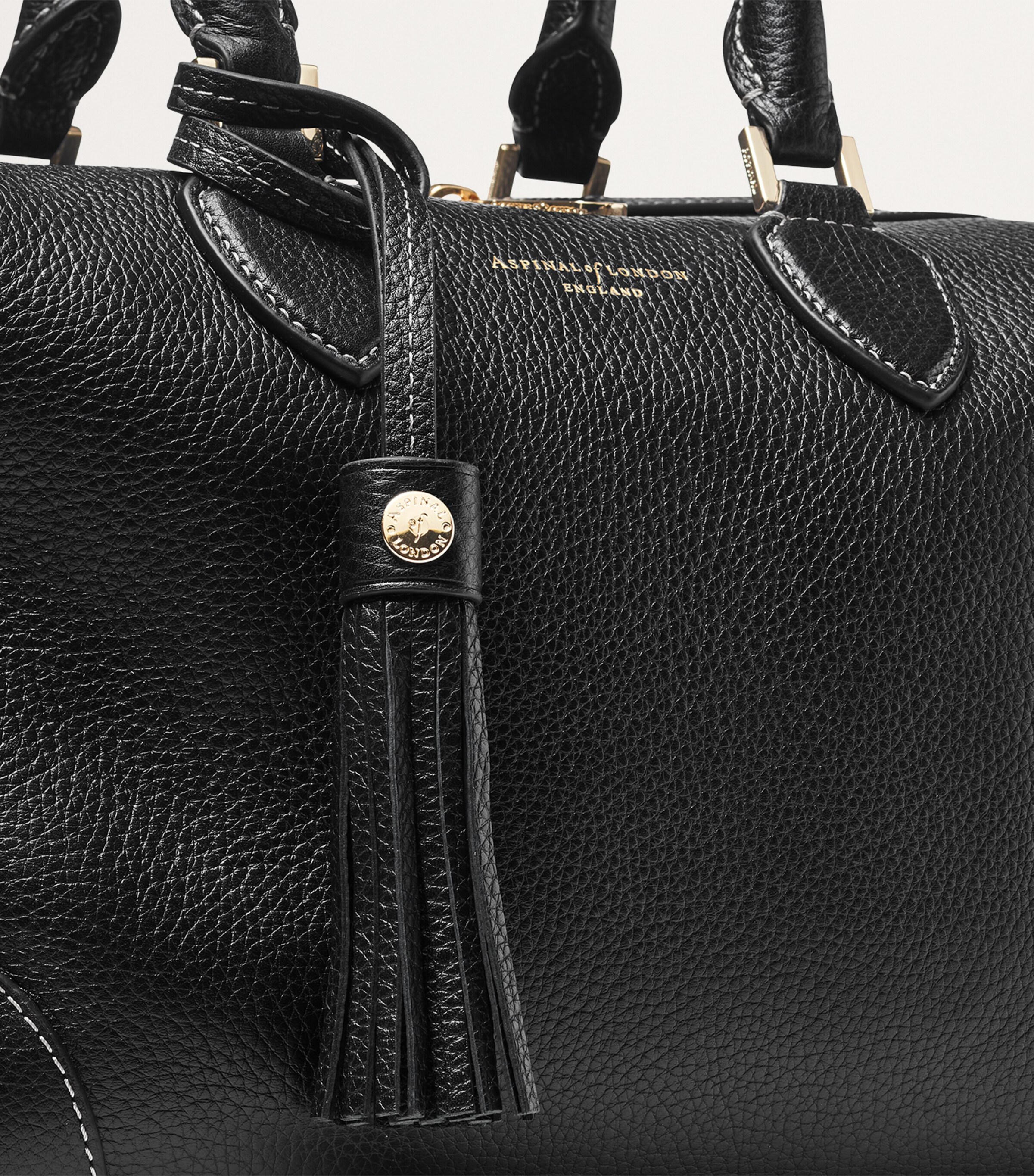 Leather Hudson Bowling Bag BLACK Image 7