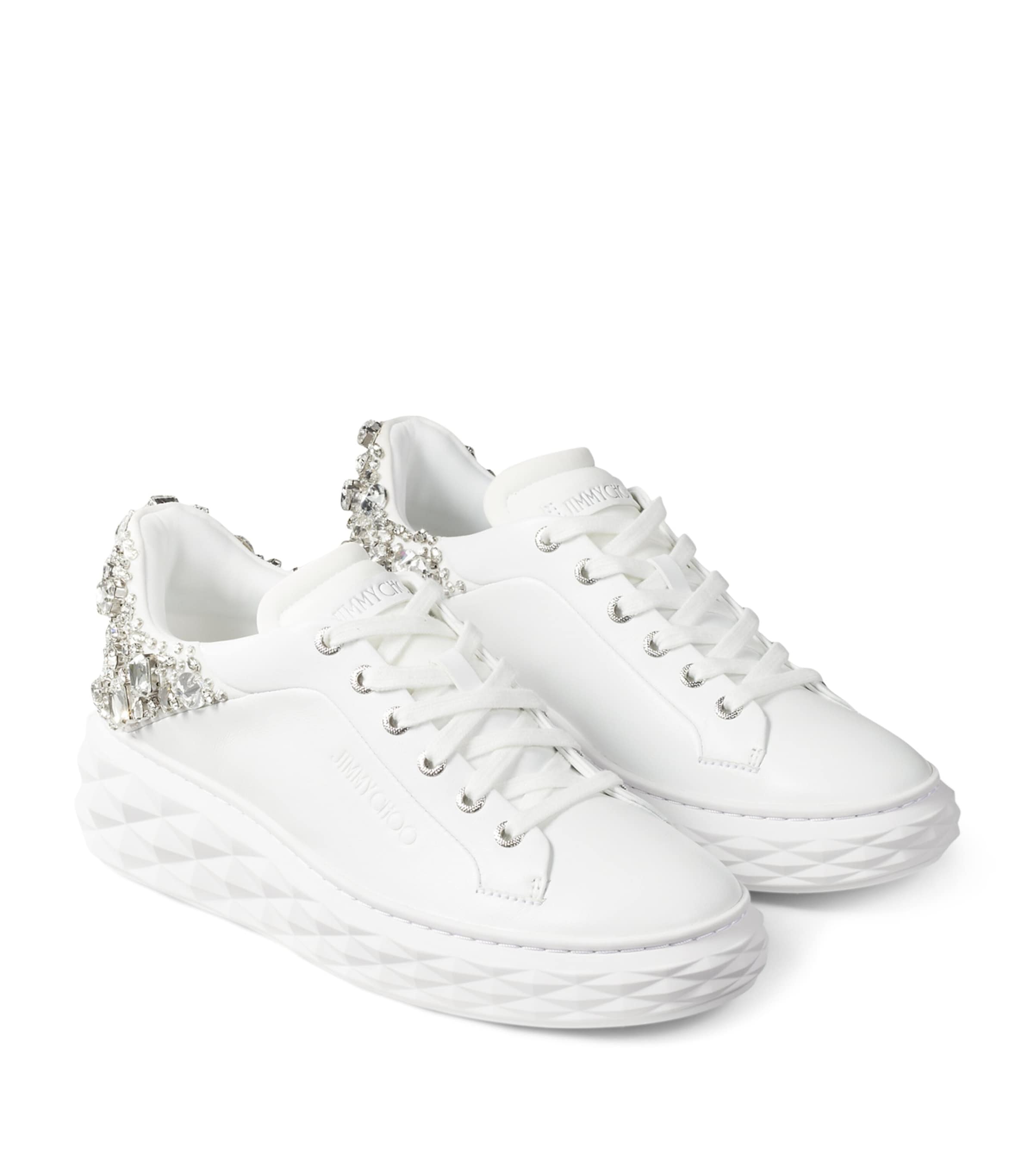 Diamond Light Maxi Leather Sneakers X WHITE/SILVER Image 5