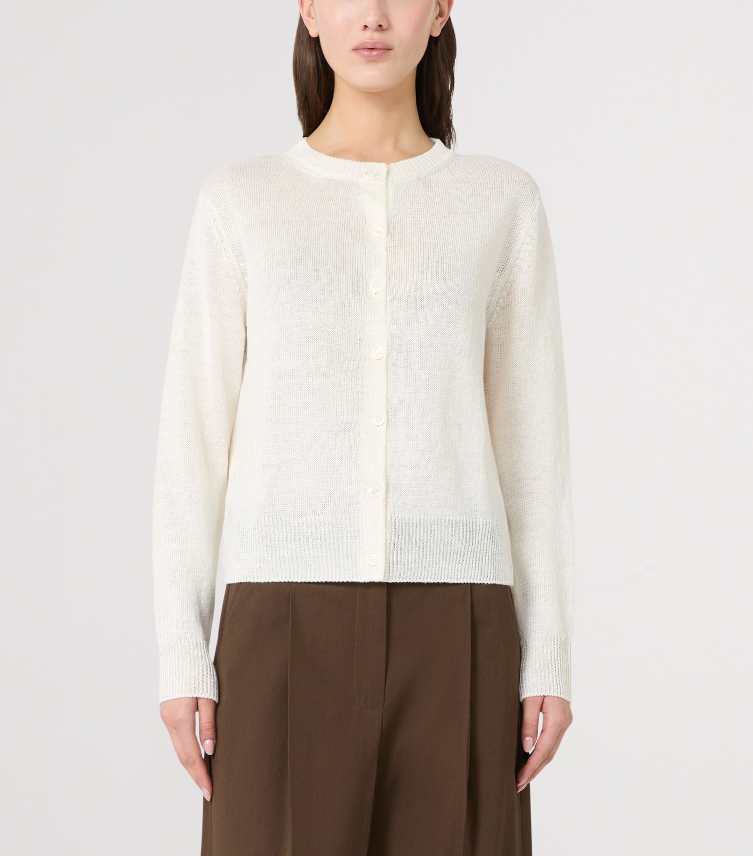 Linen Cardigan ECRU Image 2