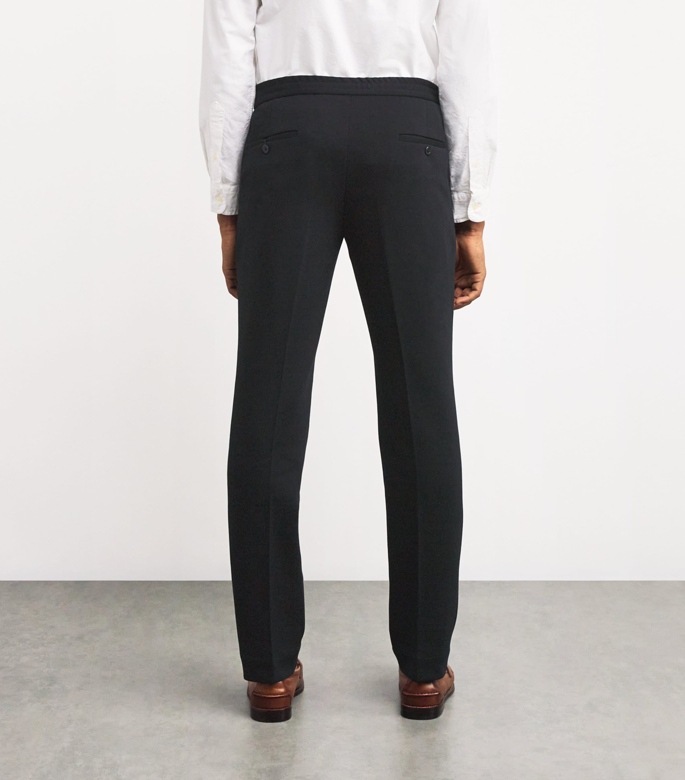 Double-Knit Tailored Trousers BLACK Image 4