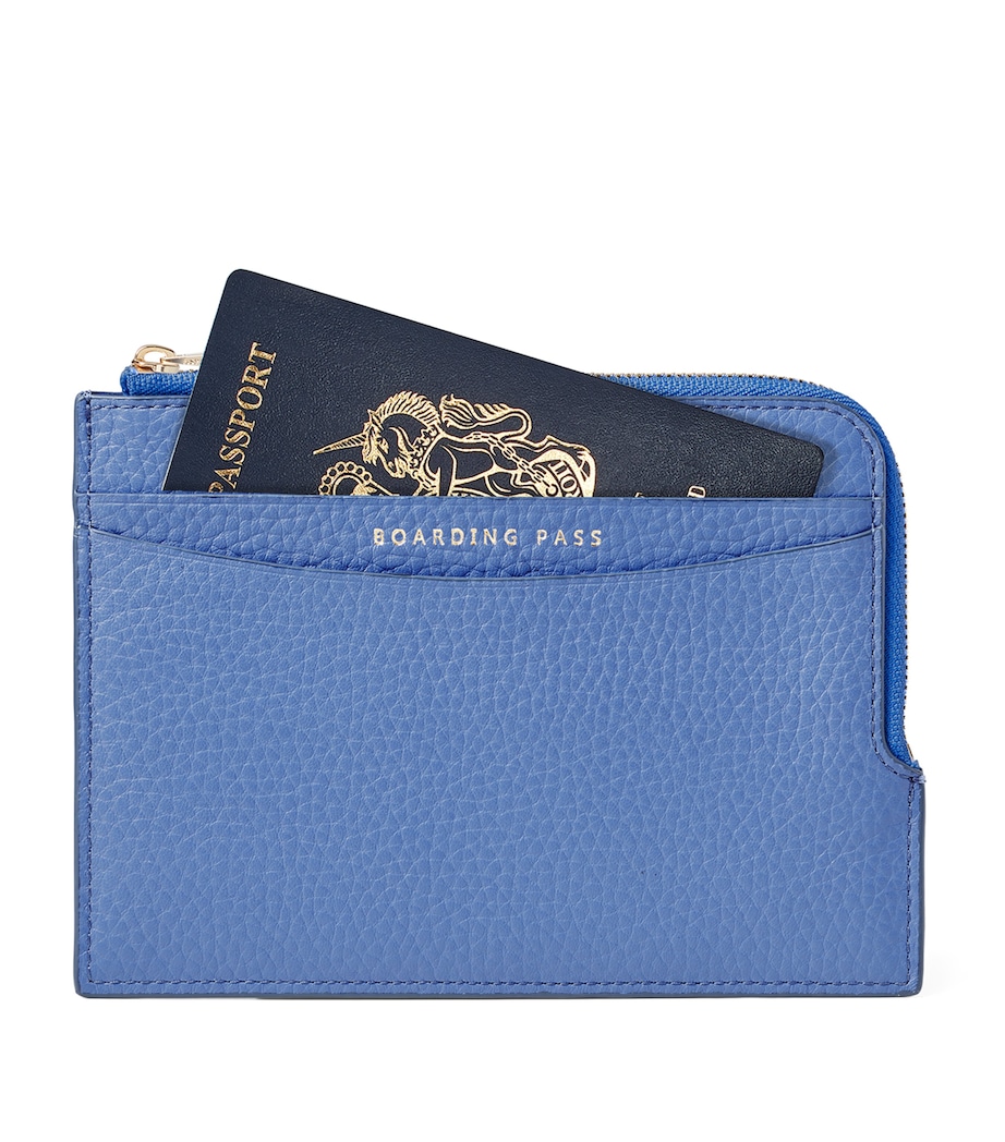 Leather Zipped Travel Wallet CAPRI BLUE Image 1
